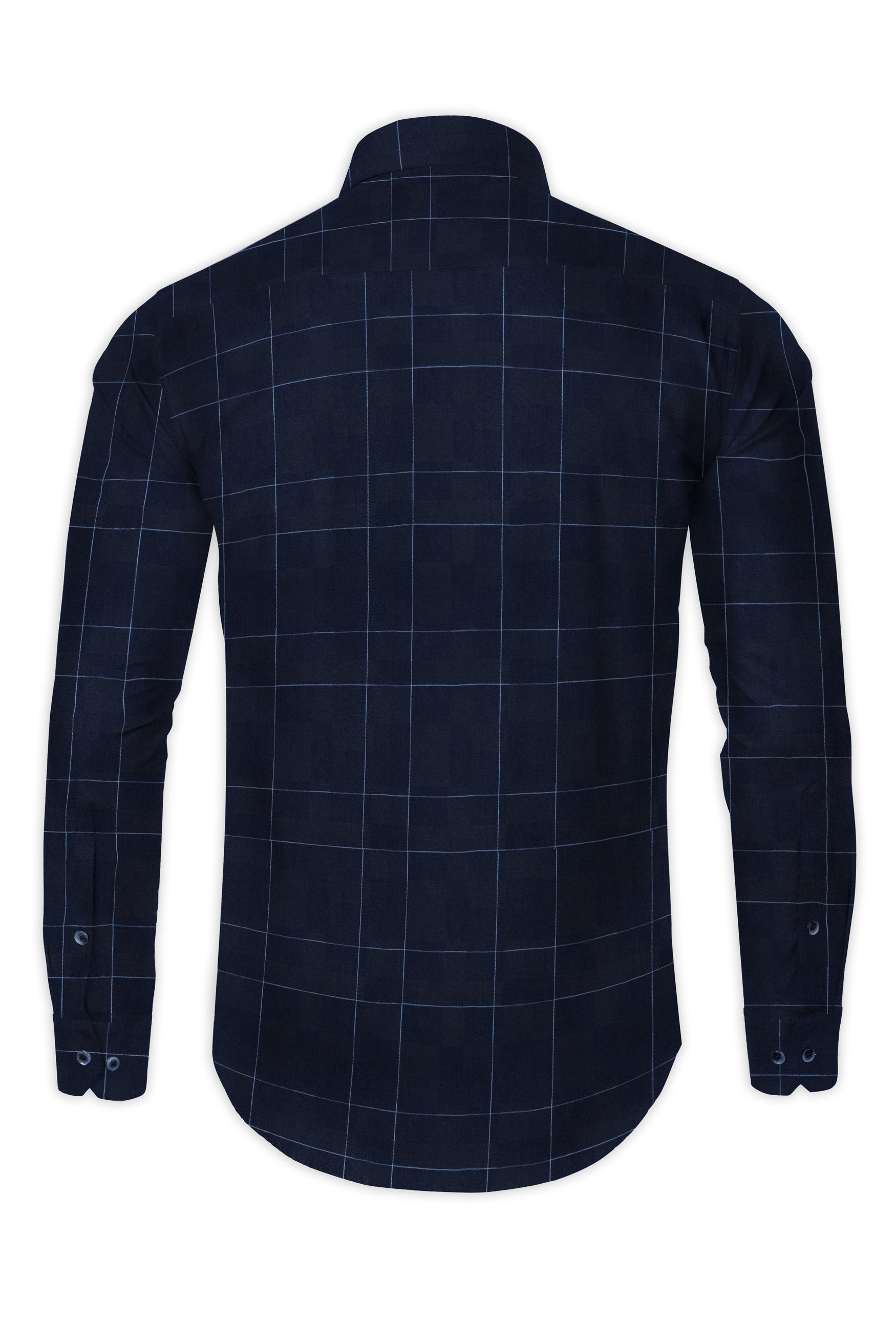 Mirage Blue Windowpane Dobby Textured Premium Giza Cotton Shirt