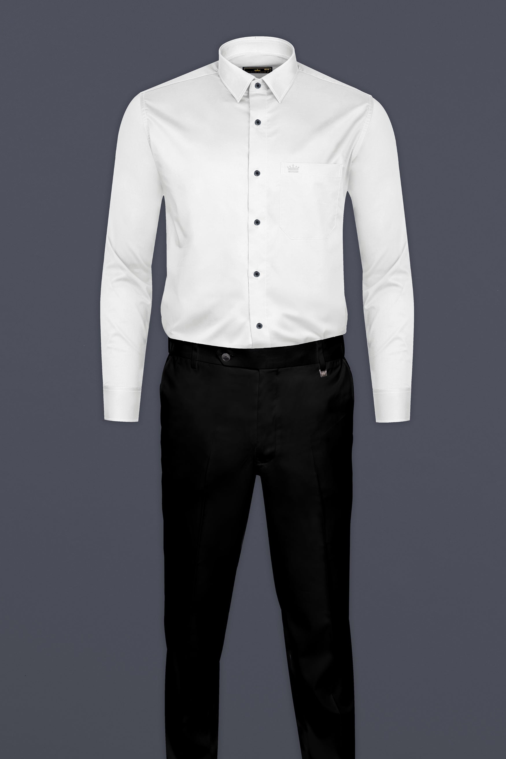 Bright White Solid Giza Cotton Shirt