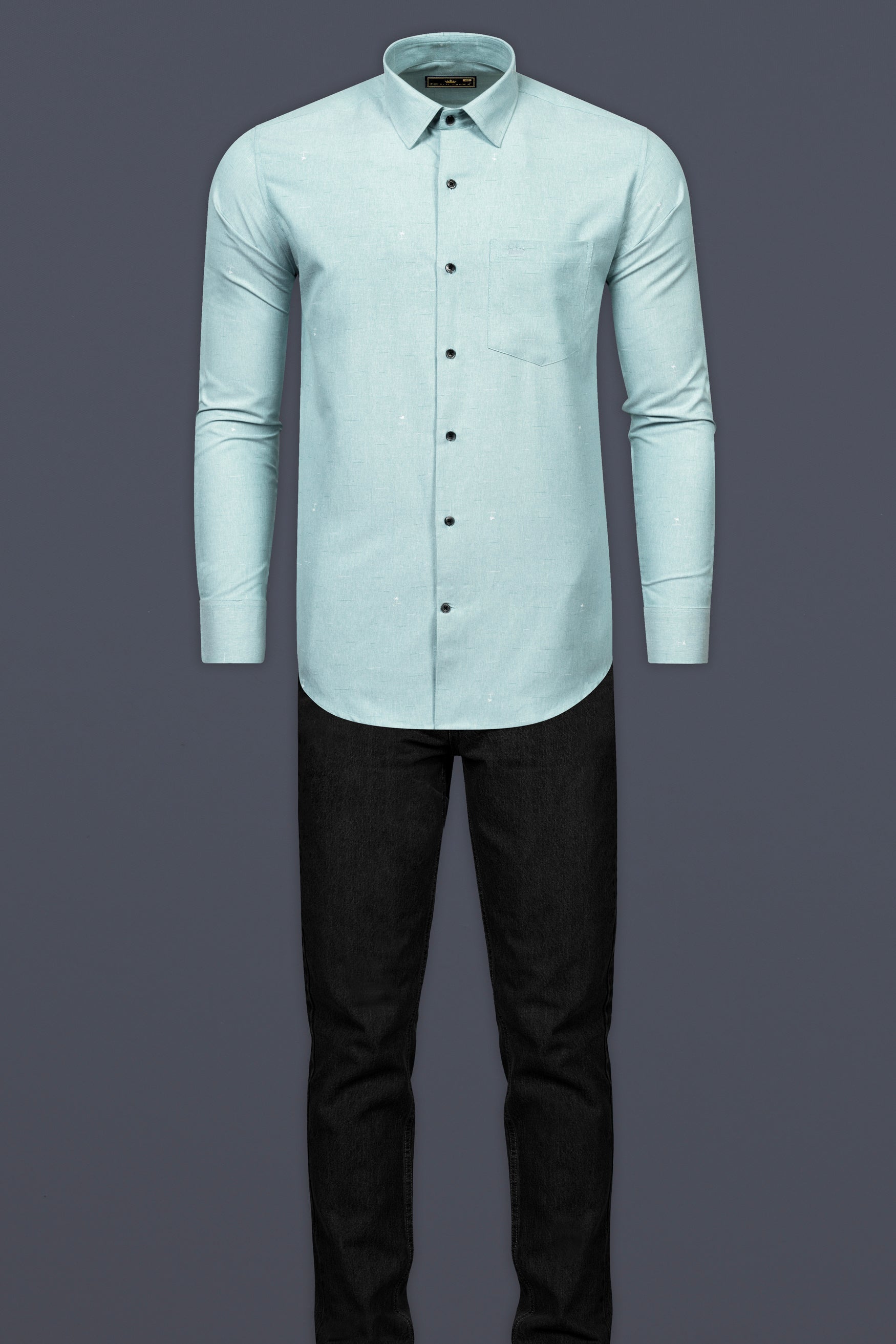 Opal Green Royal Oxford Designer Shirt