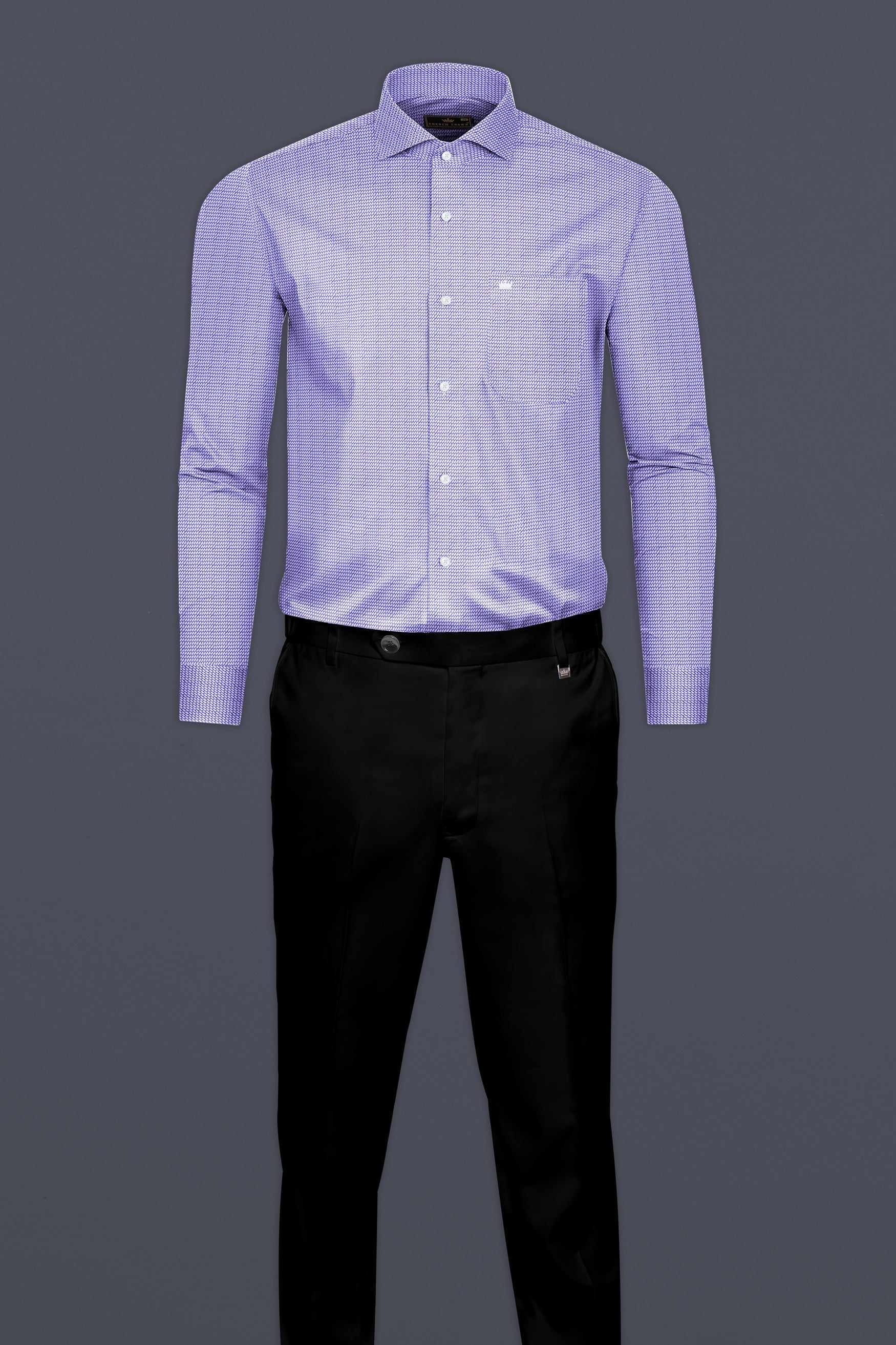 Biloba Purple Dobby Textured Premium Giza Cotton Shirt