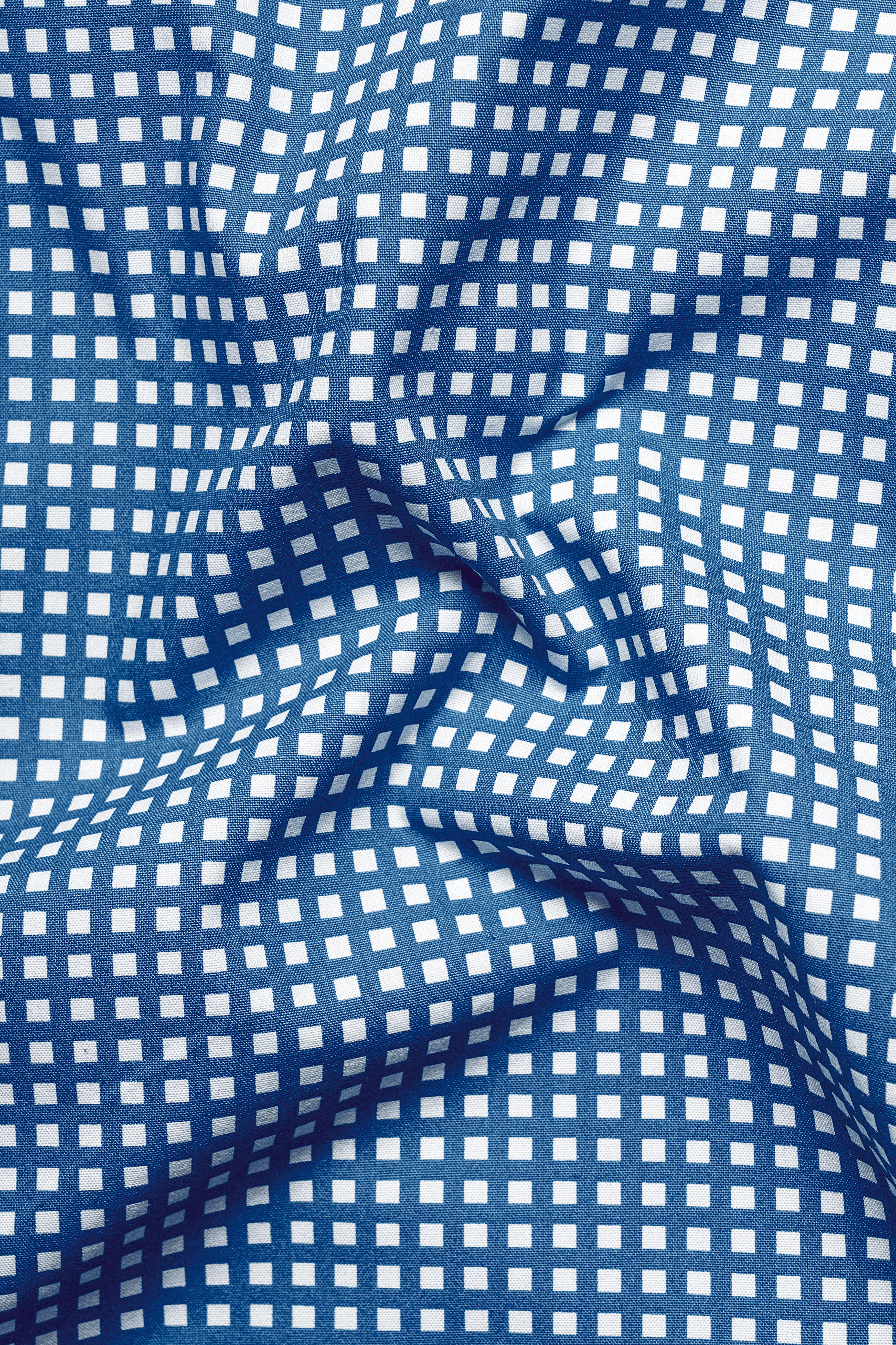 Regal Blue and White Micro Square Dotted Heavy Weight Oxford Shirt