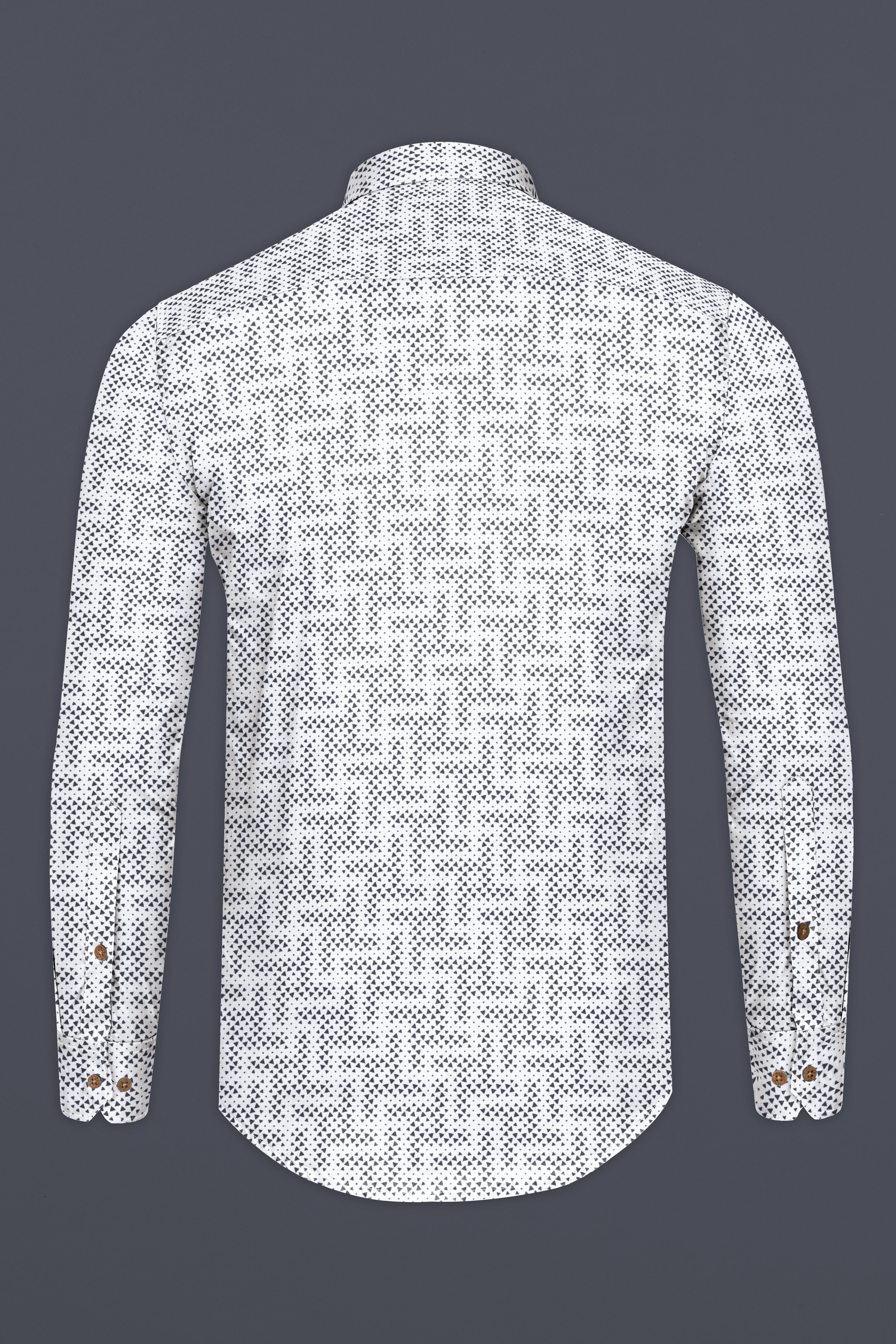 Bright White with Black Triangles Printed Super Soft Premium Cotton Kurta Shirt