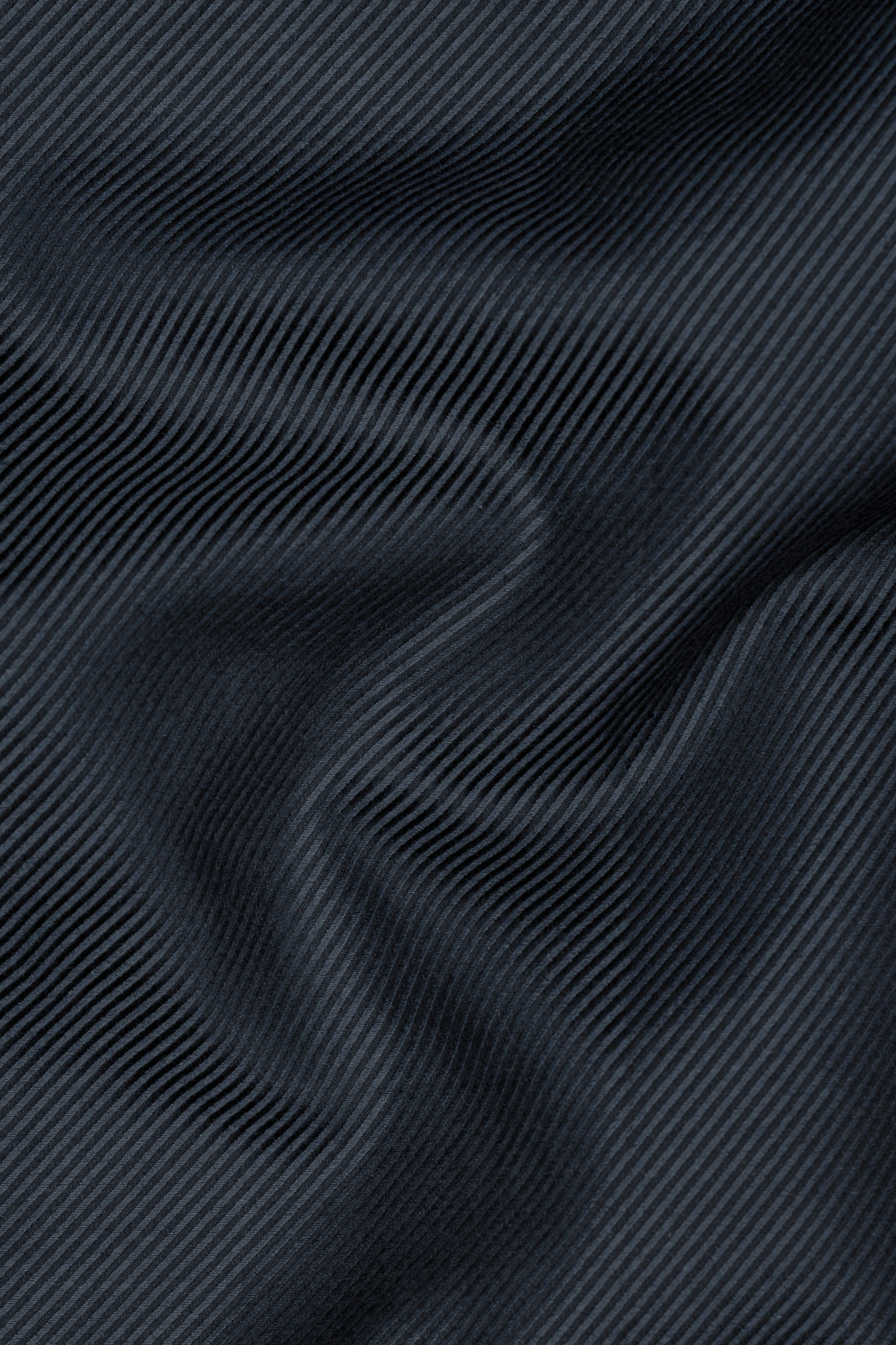 Charade Blue Micro Pin Striped Twill Cotton Shirt