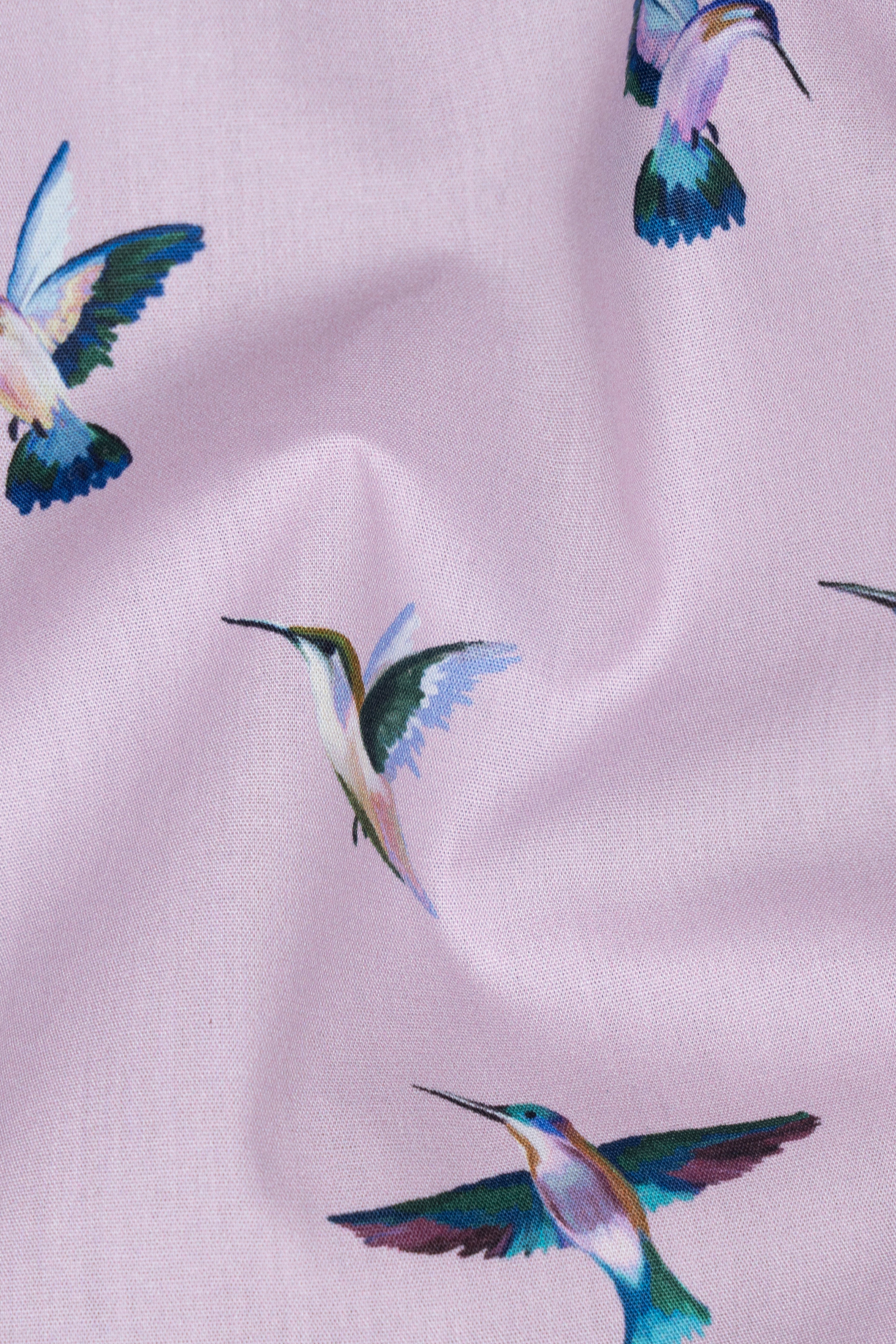 Maverick Lavender Multicolor Birds Printed Poplin Cotton Shirt