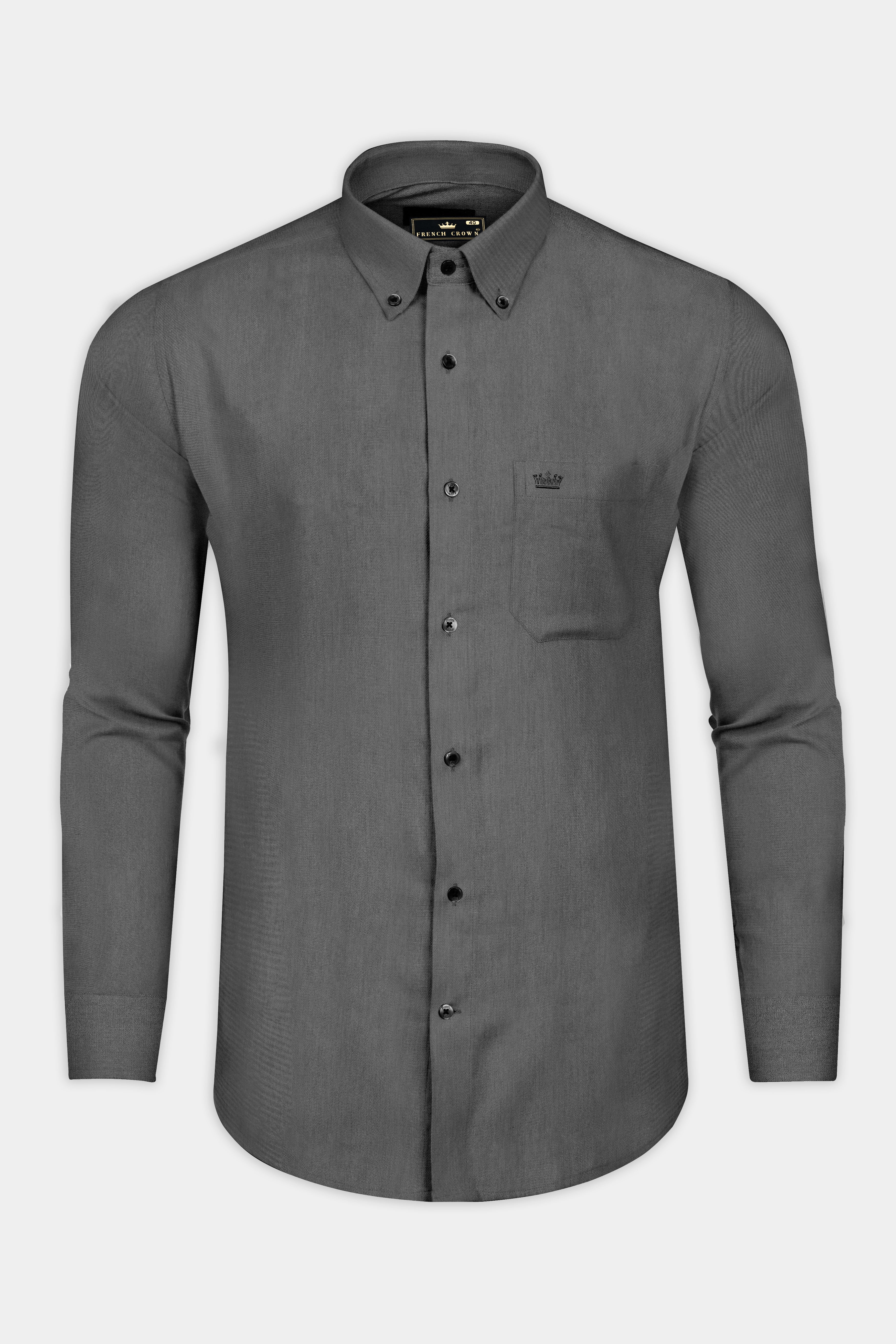 Ironside Gray Textured Twill Cotton Shirt