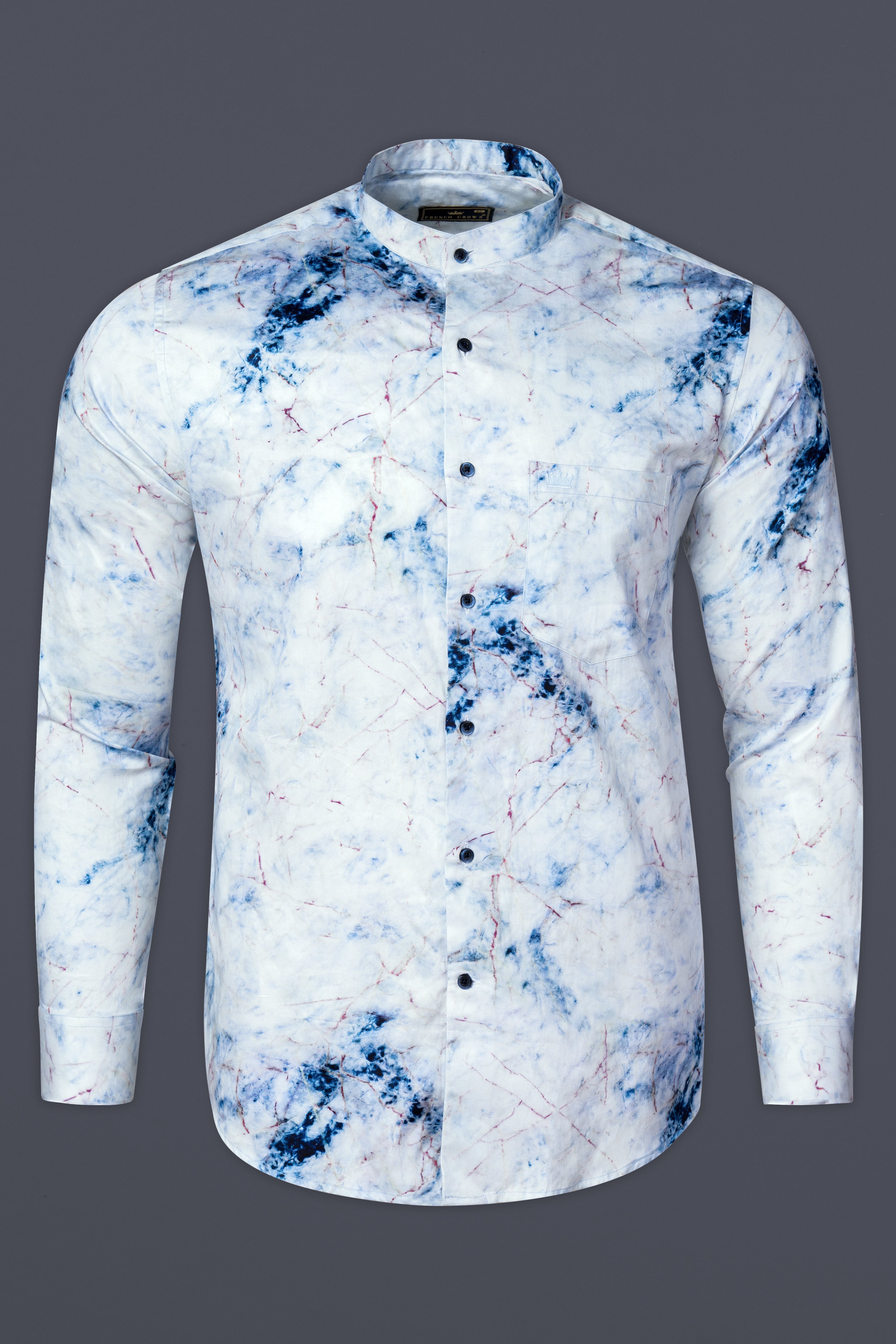 Pigeon Blue Cloud Printed Super Soft Premium Cotton Shirt