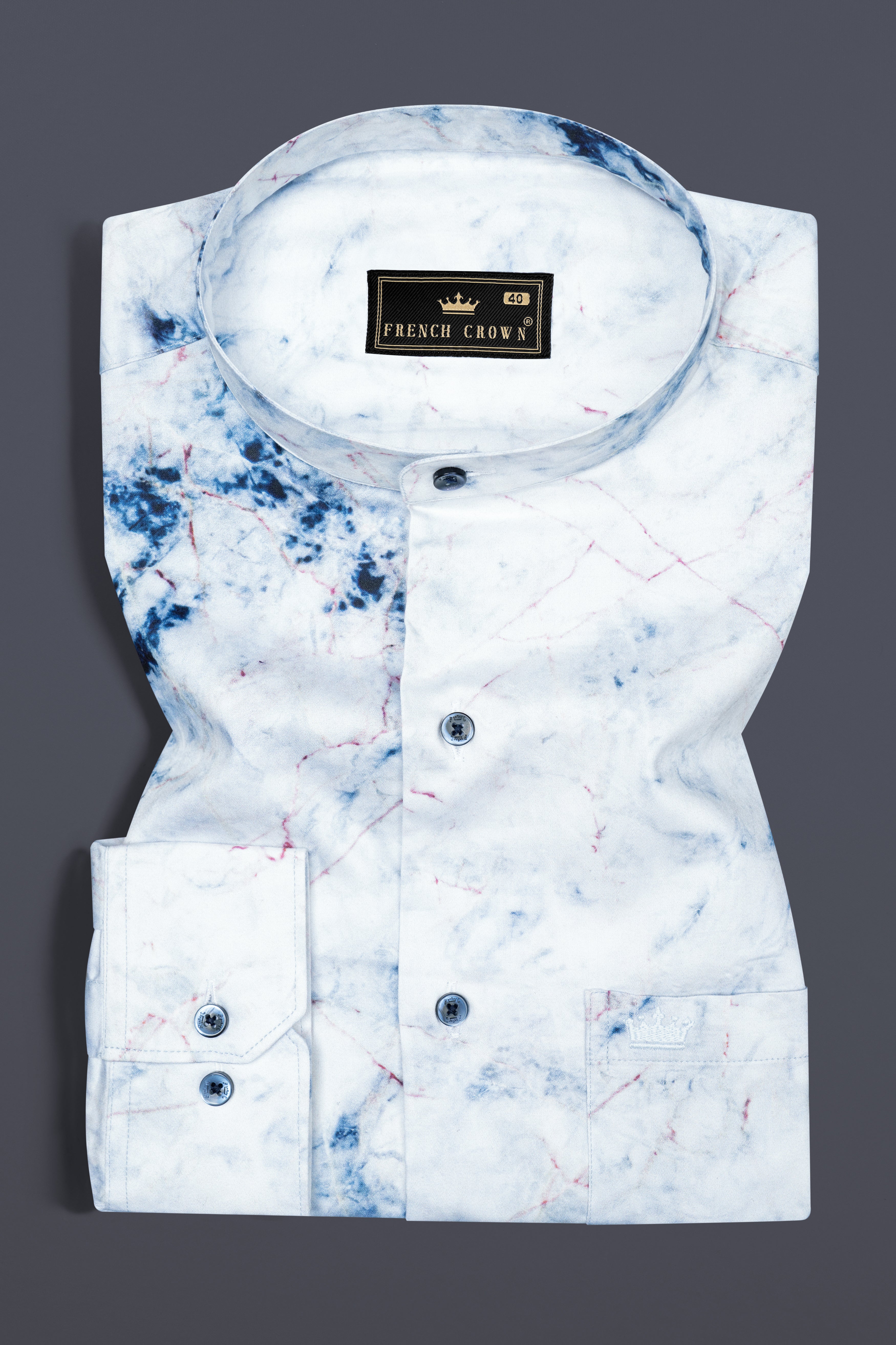 Pigeon Blue Cloud Printed Super Soft Premium Cotton Shirt