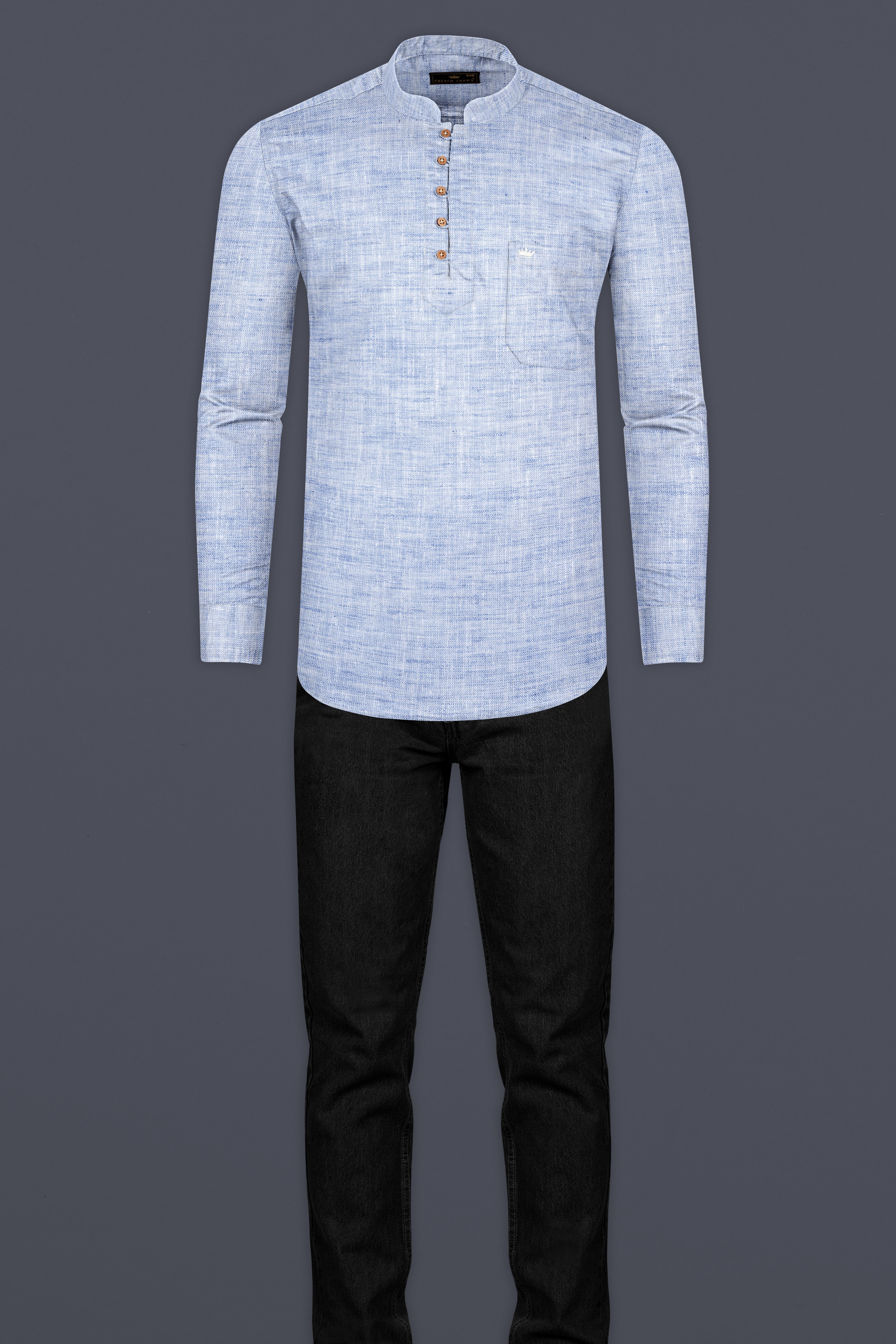 Pigeon Blue Luxuries Linen Kurta Shirt