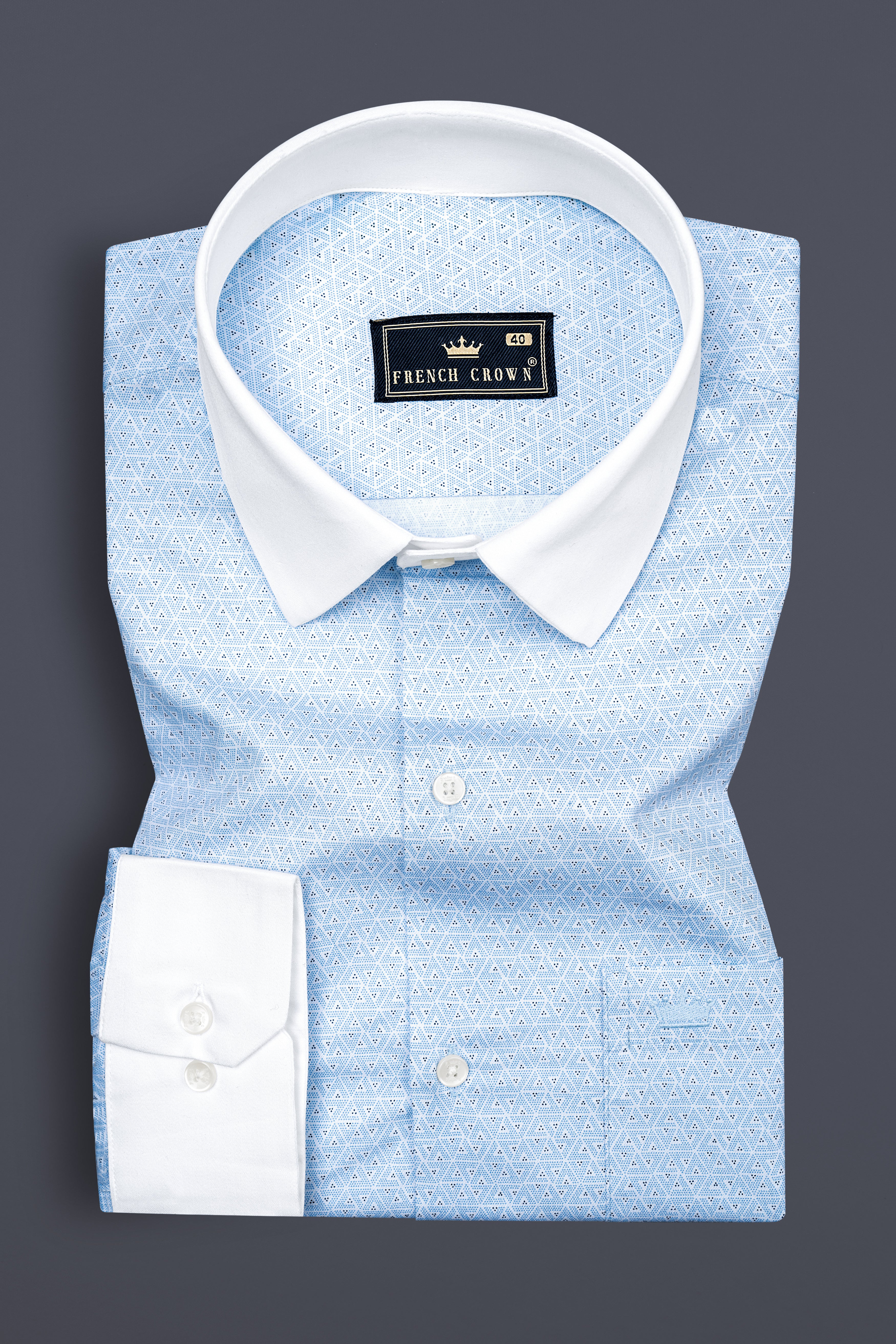 Glacier Blue Print Super Soft Premium Cotton Shirt