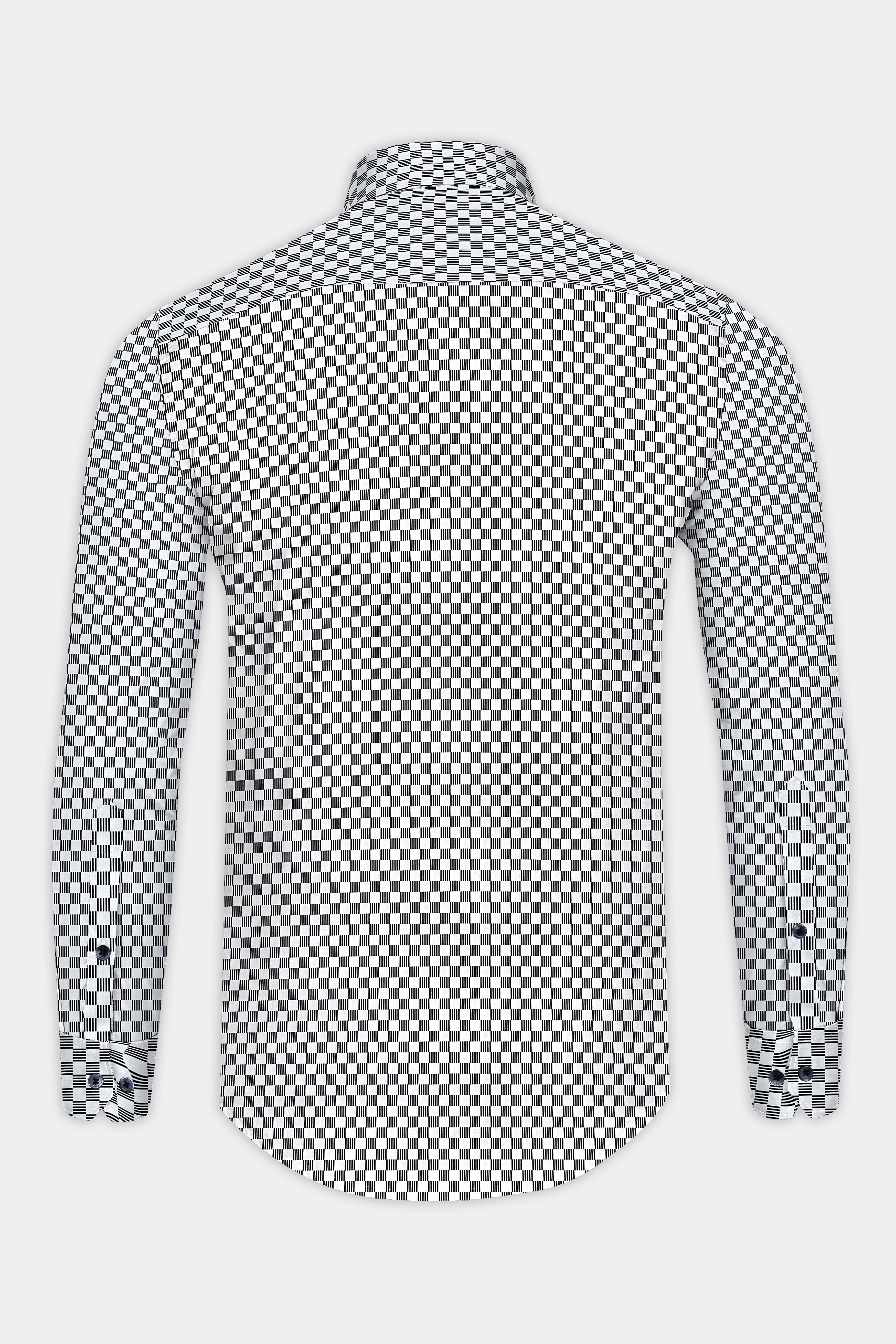 Cinder Black and Bright White Print Super Soft Premium Cotton Shirt