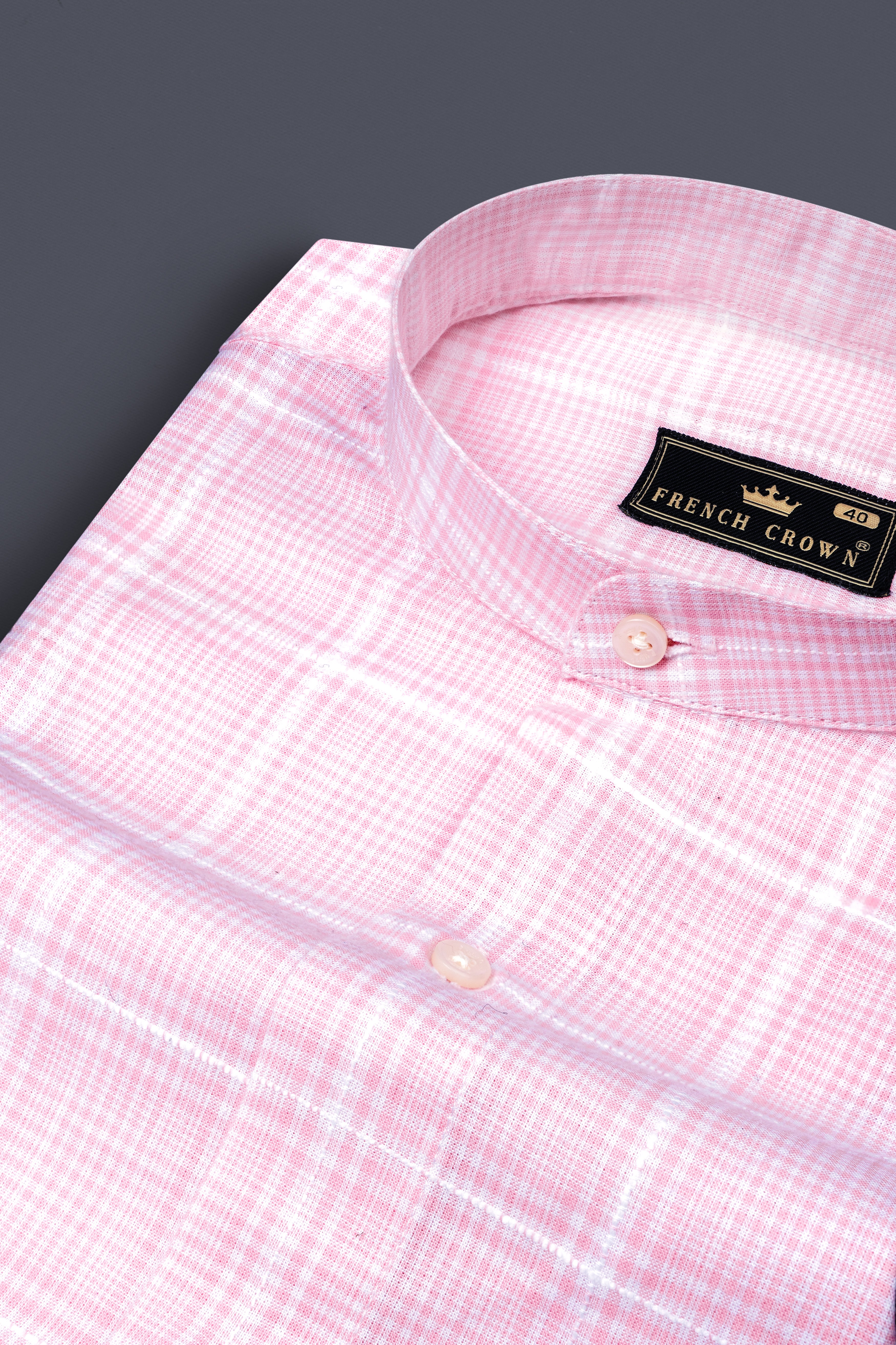 Carousel Pink checkered Dobby Premium Giza Cotton Shirt