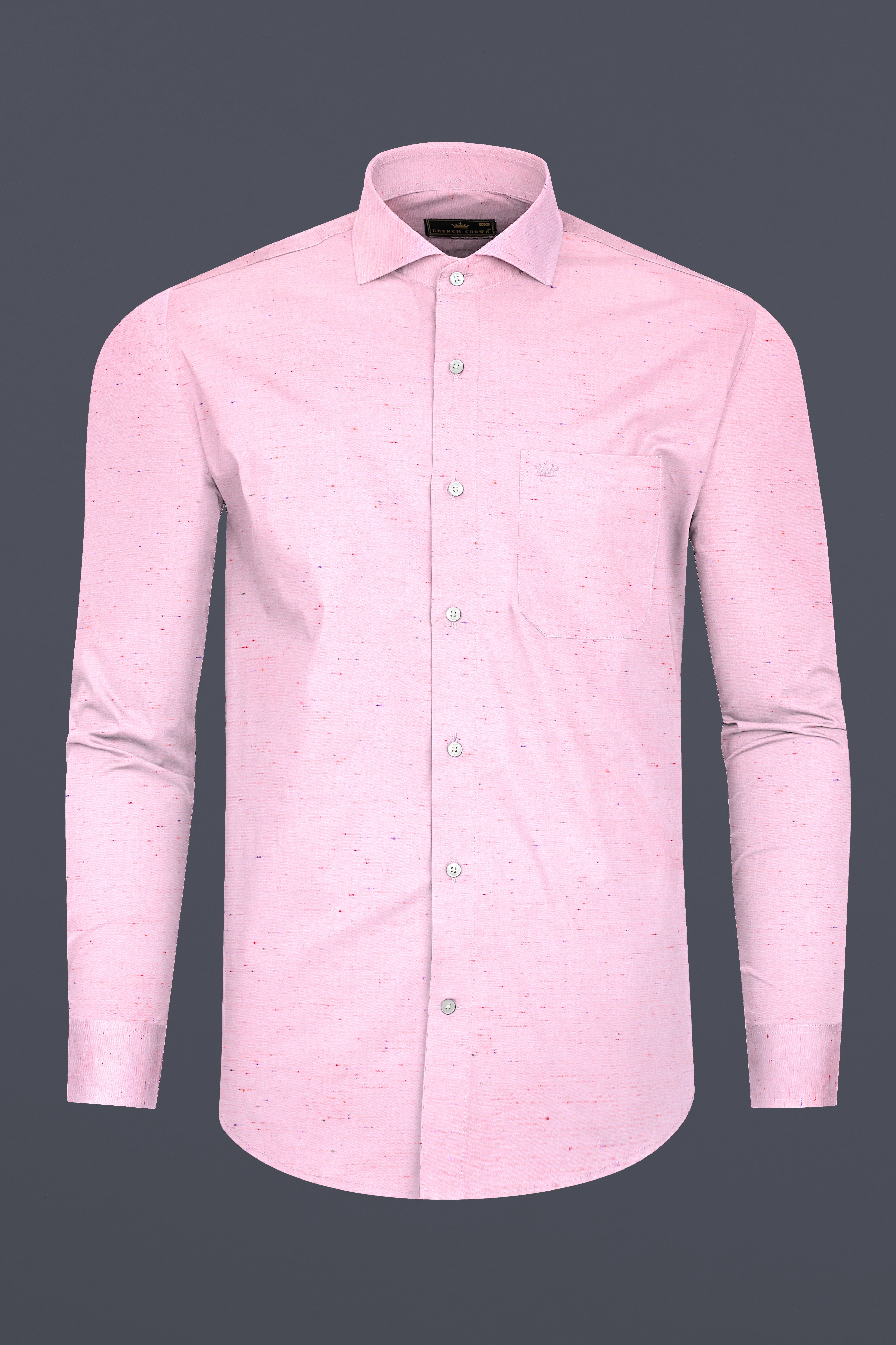 Cherub Pink Textured Chambray Premium Giza Cotton Shirt
