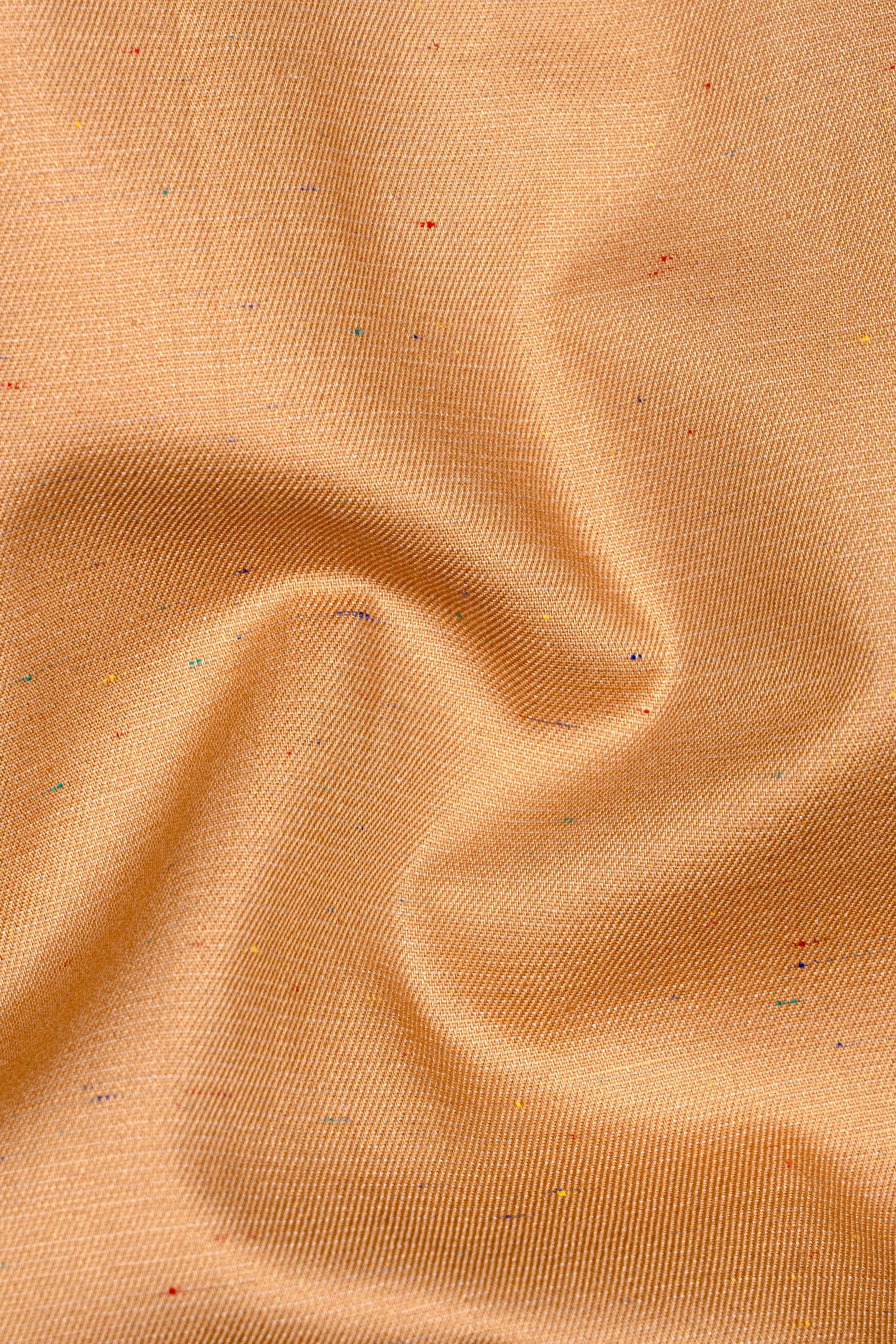 Persian Orange Textured Chambray Premium Giza Cotton Shirt