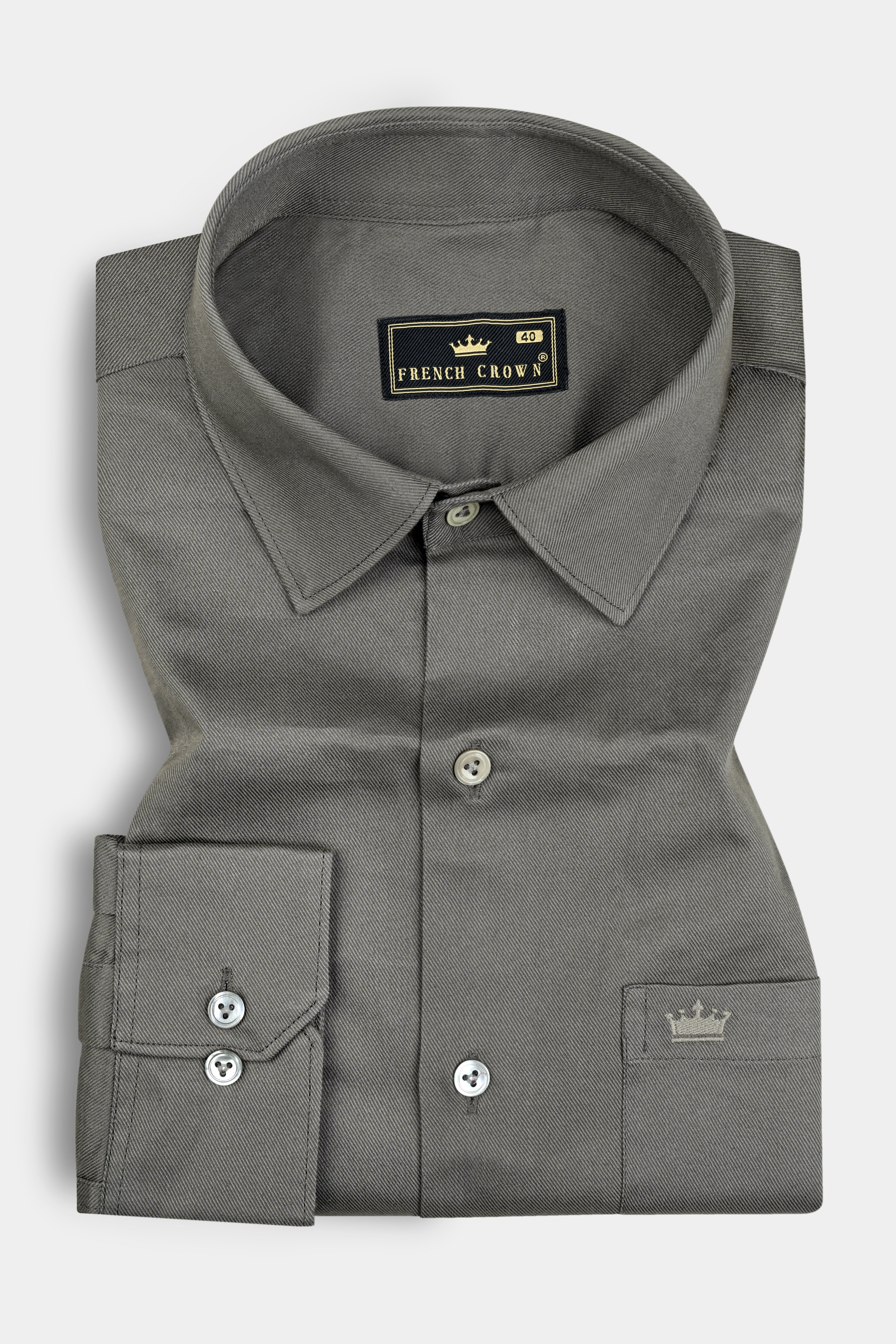 Mountain Gray Twill Cotton Shirt