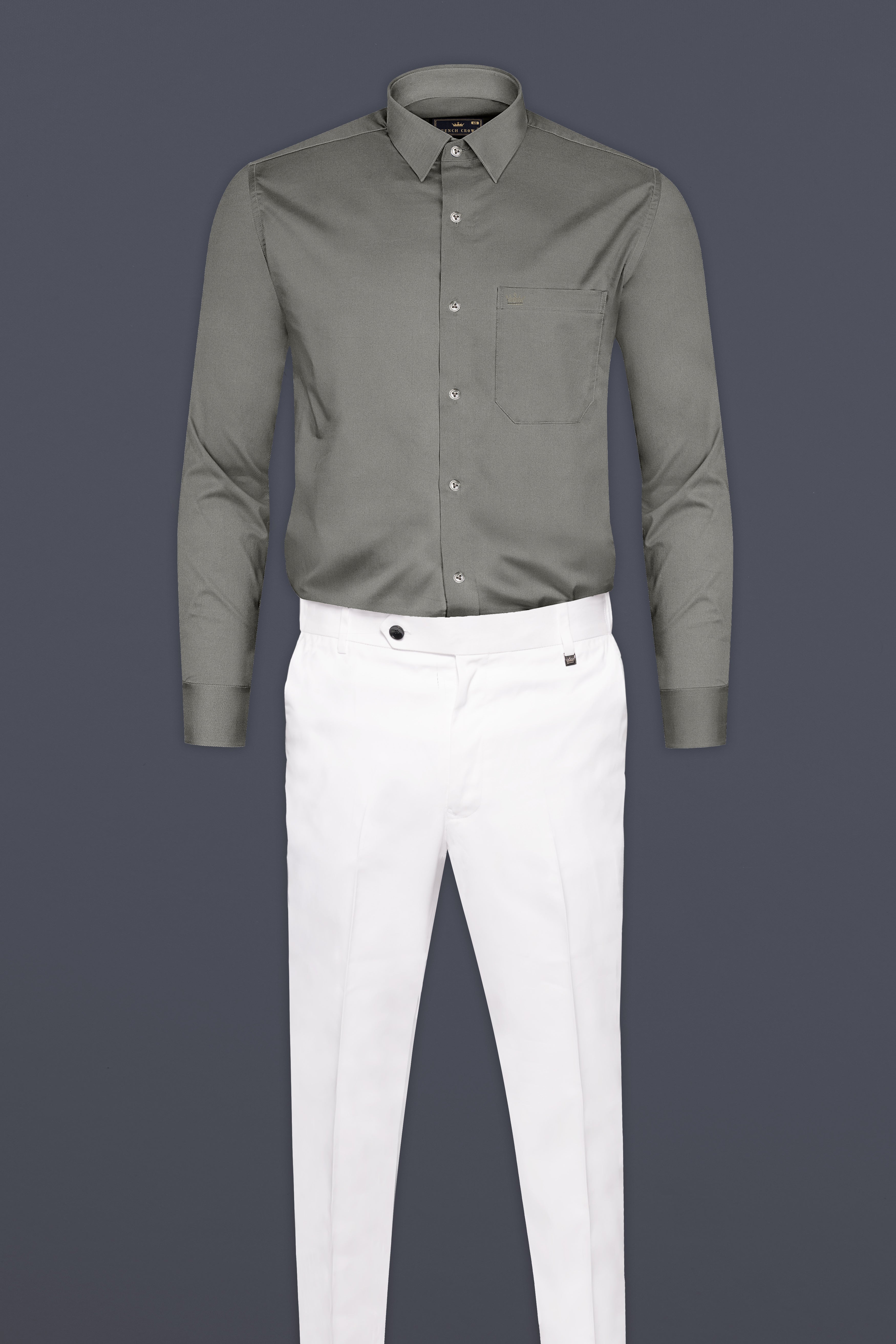 Mountain Gray Twill Cotton Shirt