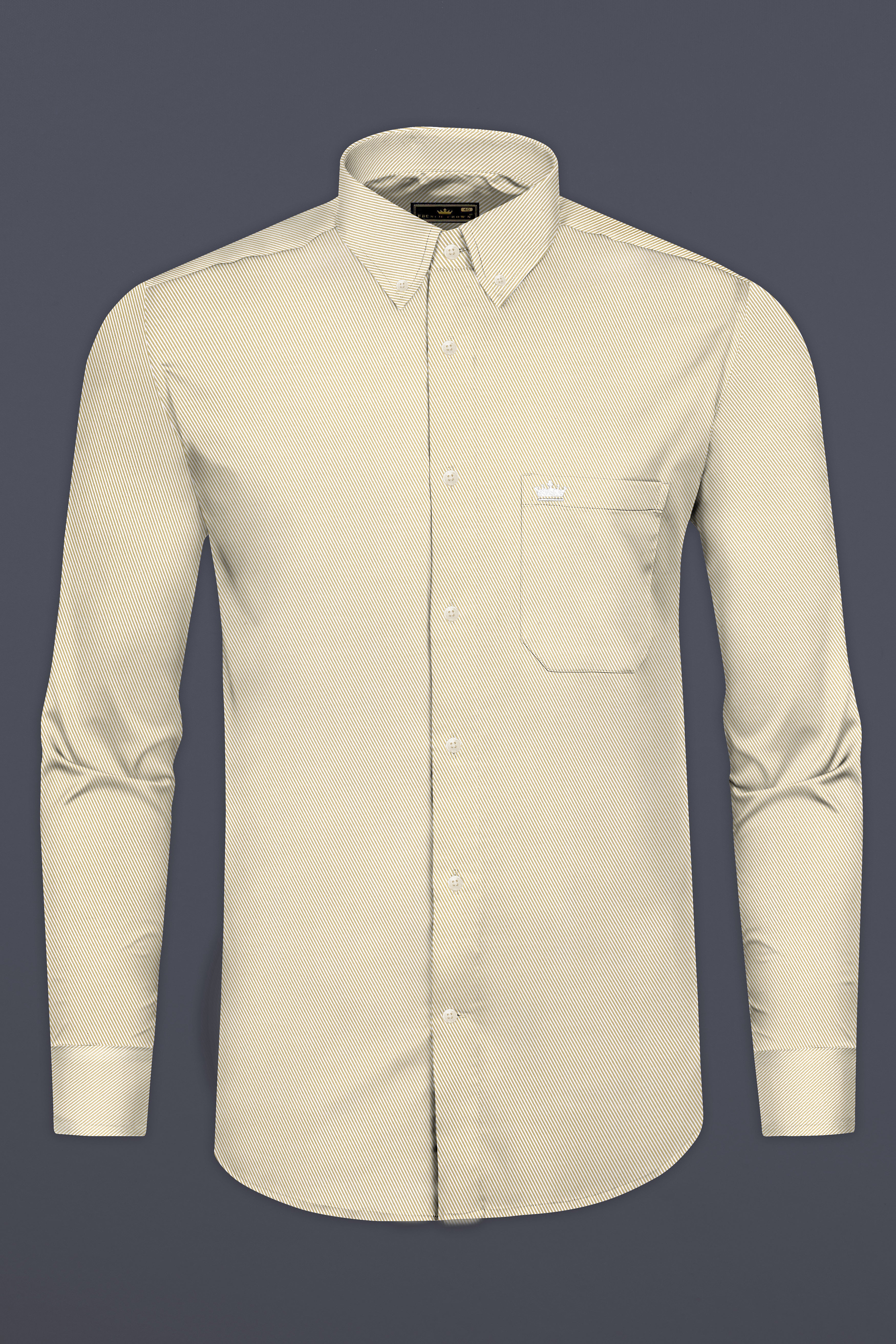 Stark Cream Pin Striped Twill Cotton Shirt