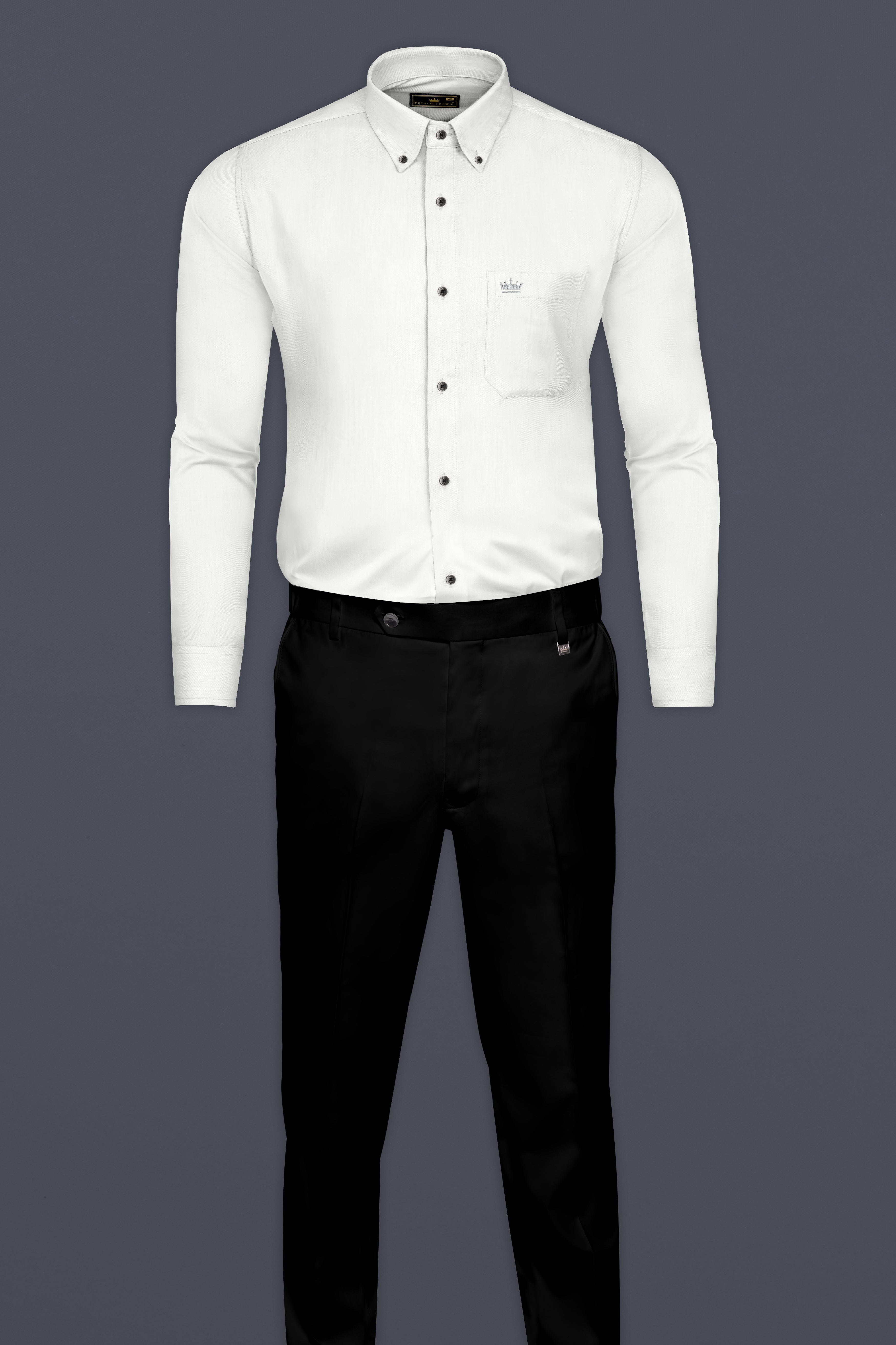 Bright White Soft Twill Giza Cotton Shirt