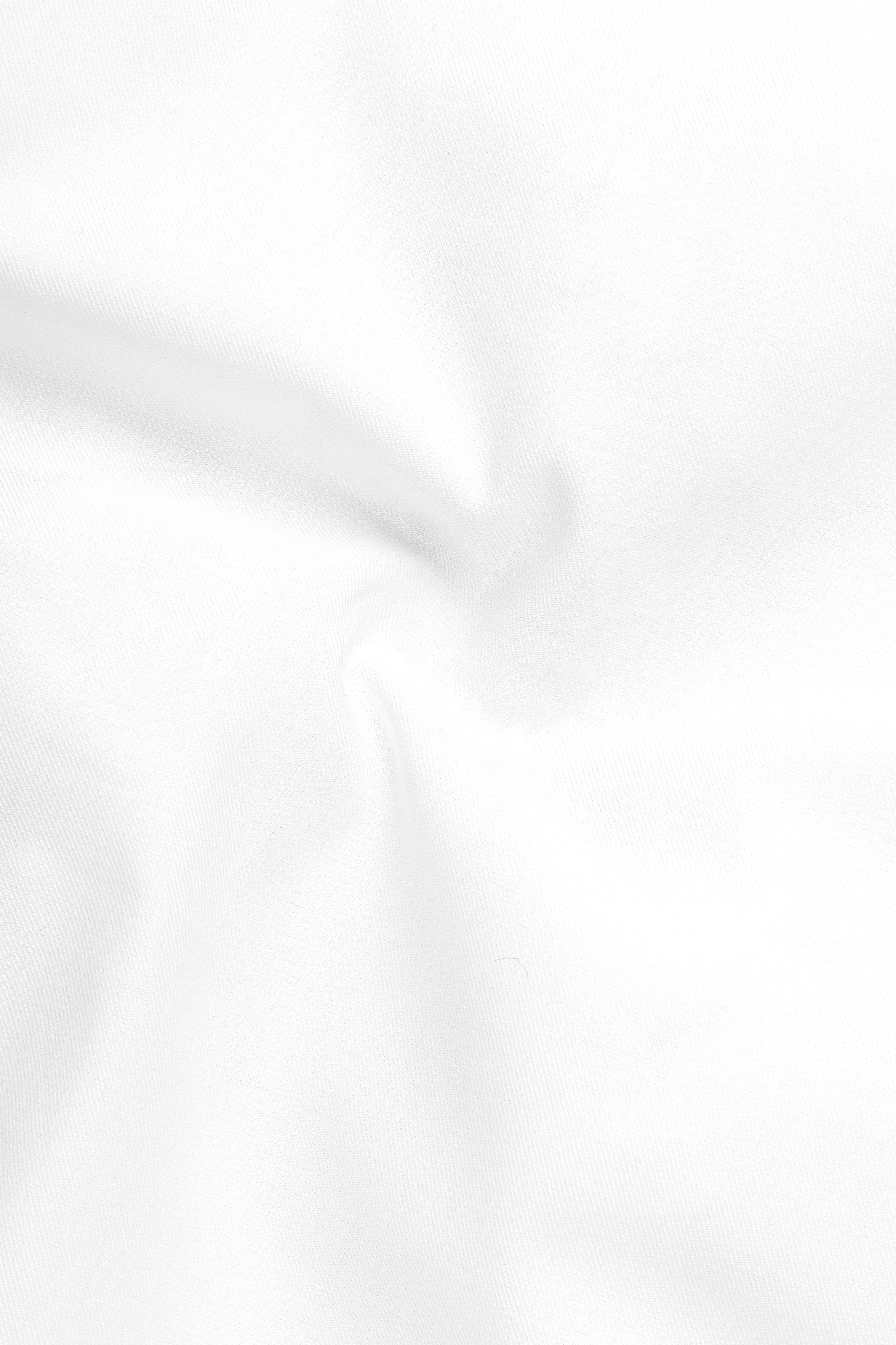 Bright White with Black Collar super Soft Twill Giza Cotton Shirt