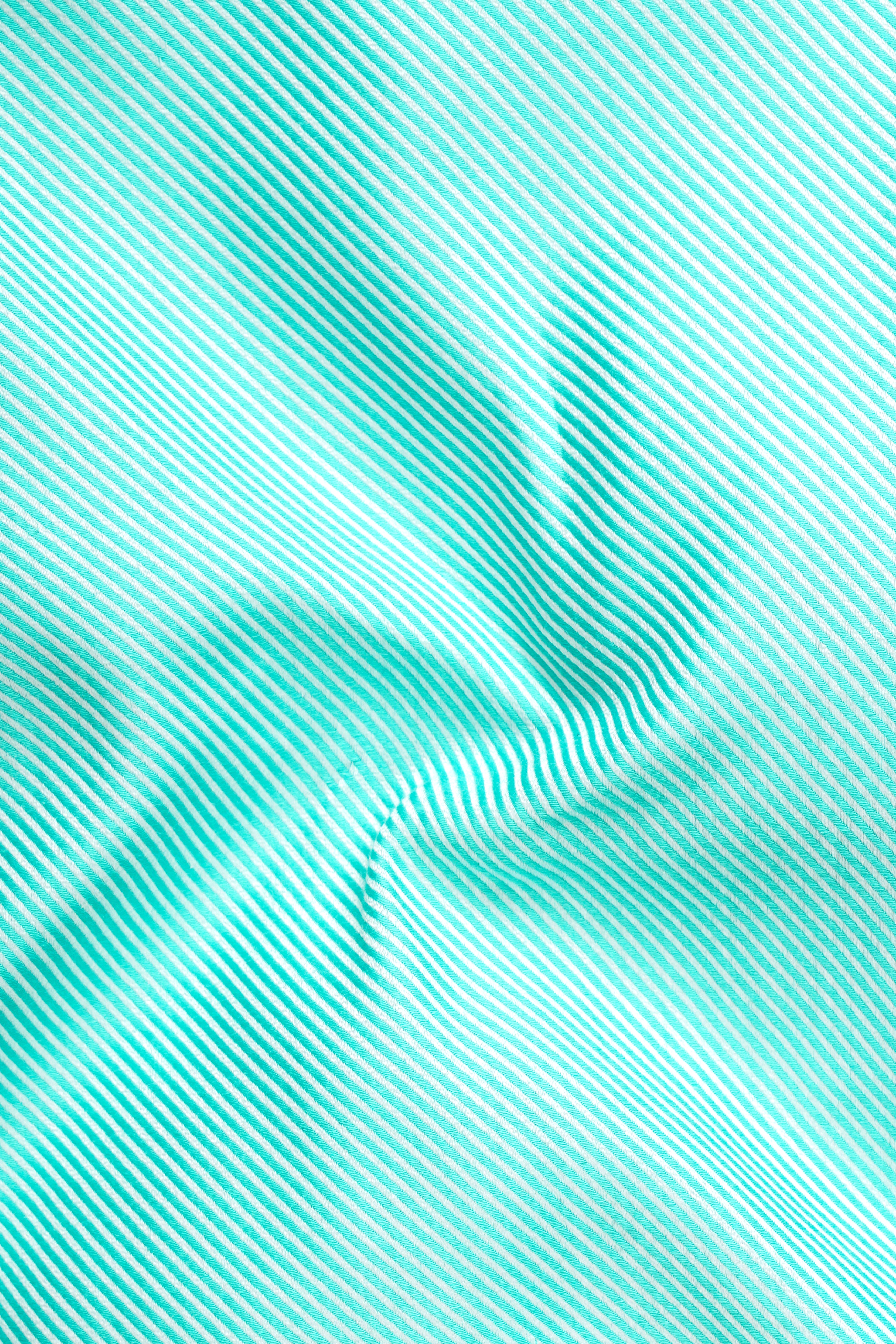 Seafoam Blue Jacquard Textured Premium Cotton Shirt