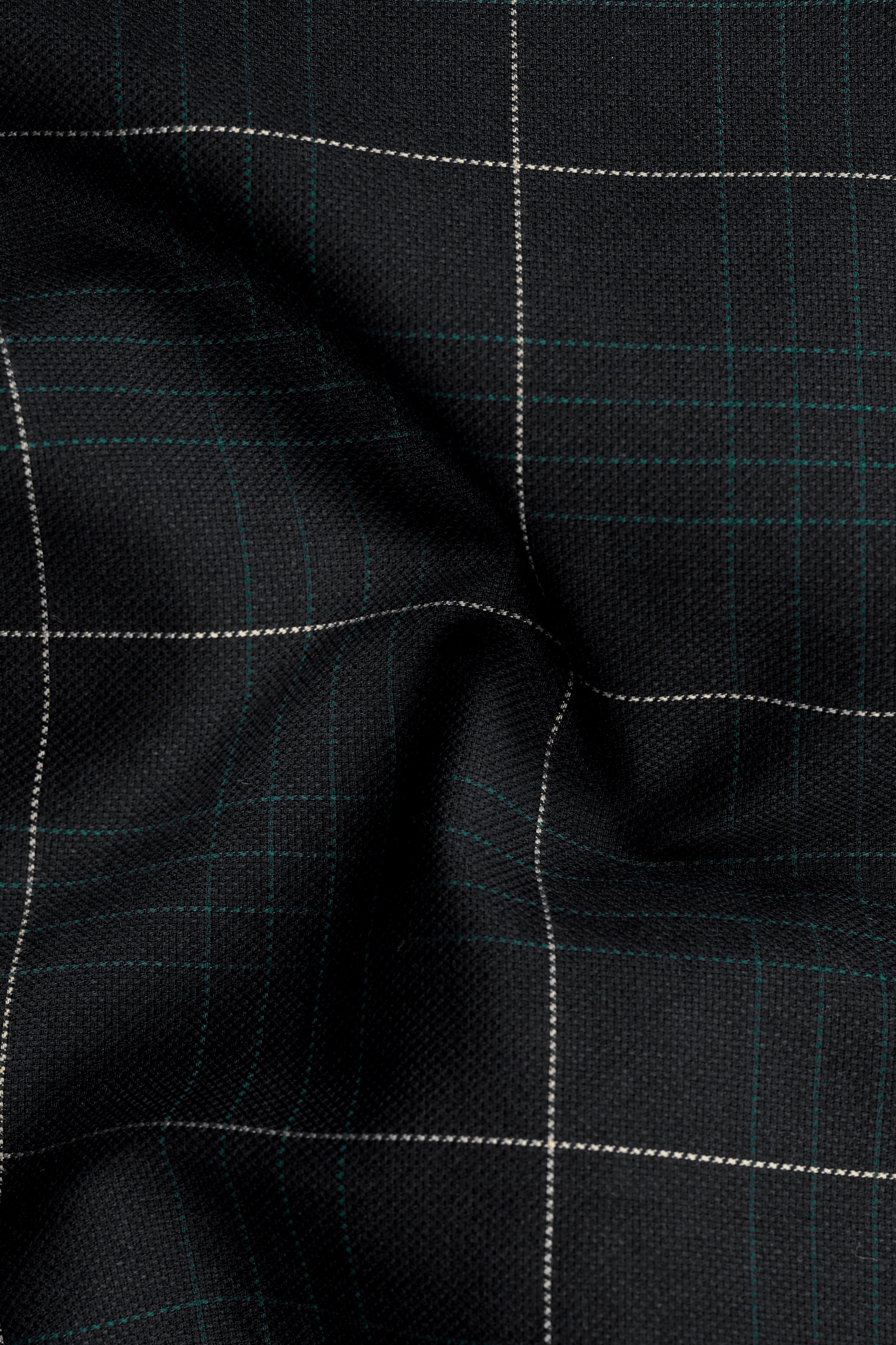 Jade Black Windowpane Casual Checks-Plaid Premium Cotton Shirt For Men