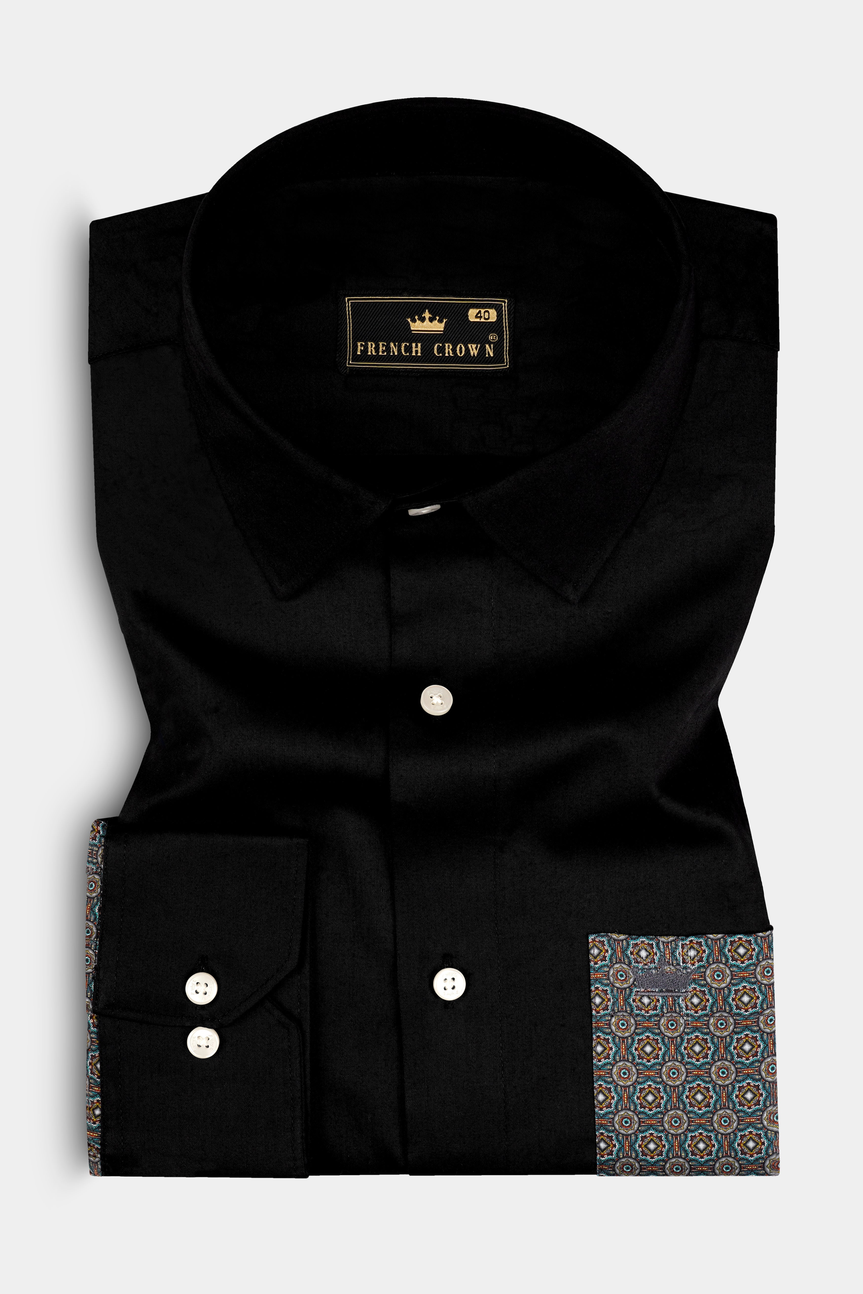 Vulcan Black Super Soft Premium Cotton Designer Shirt