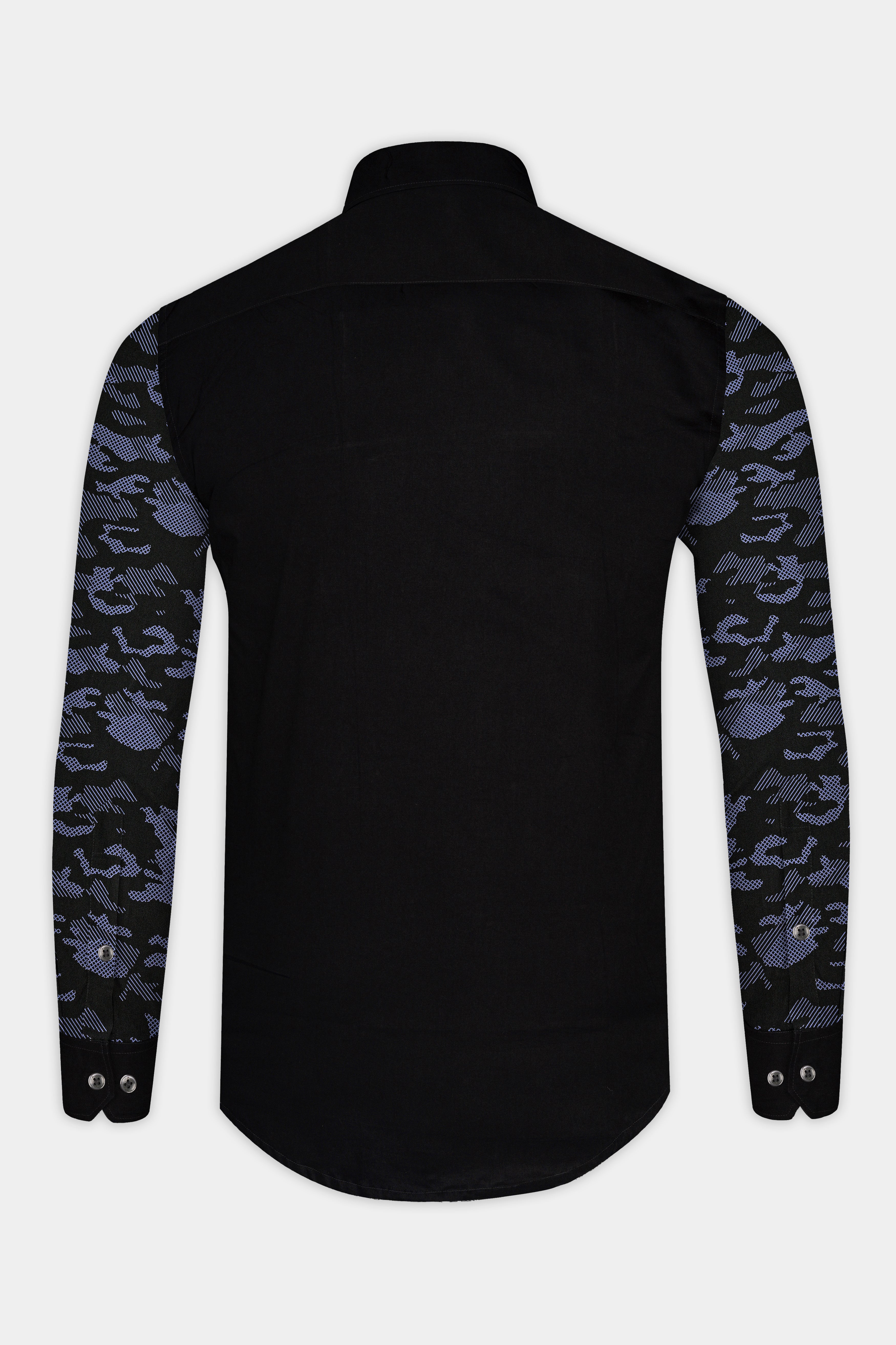 Jade Black with Military Sleeves Printed Super Soft Premium Cotton Designer Shirt