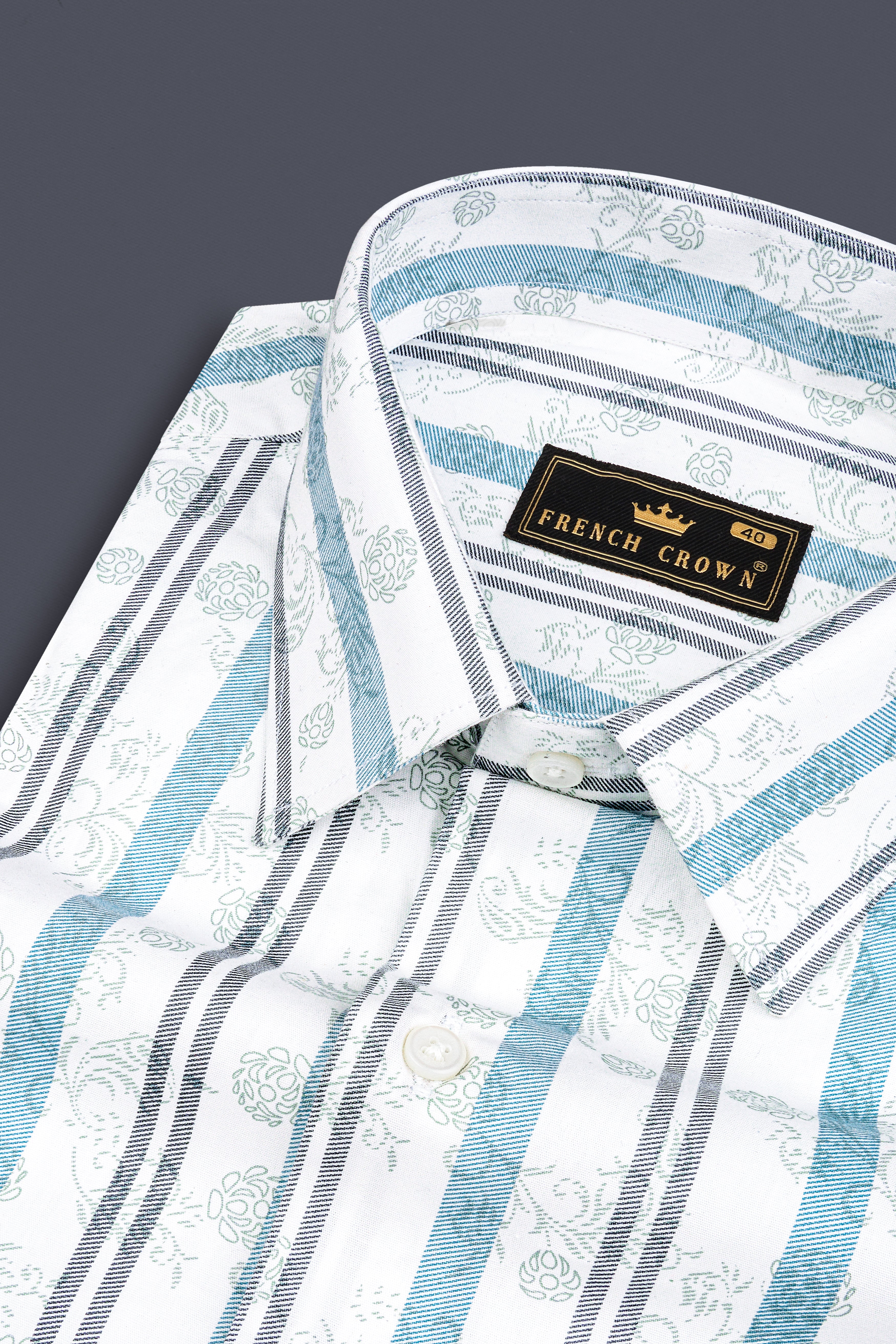 Bright white And Opaque Blue Subtle Sheen Striped Super Soft Premium Cotton Shirt