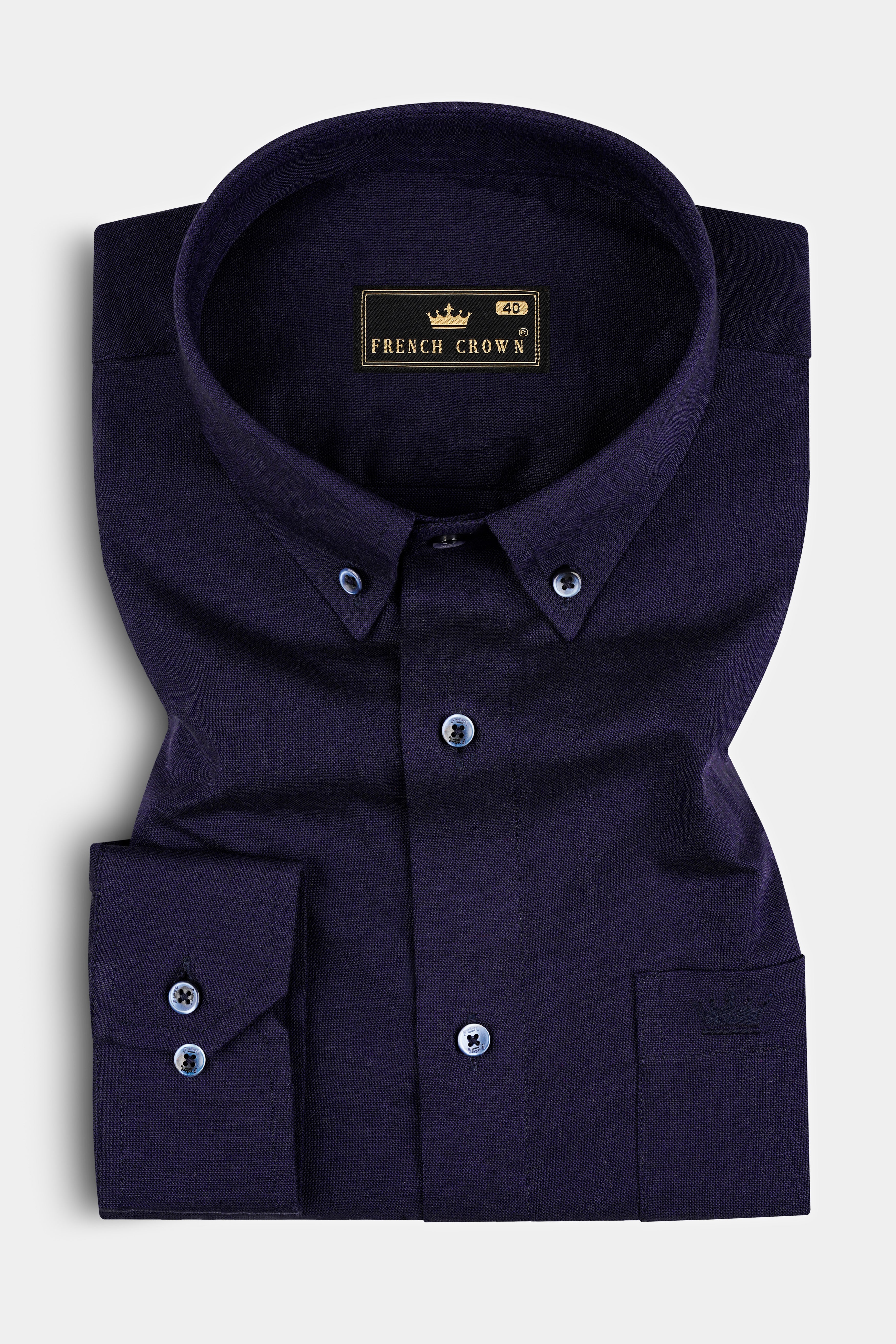 Thunder Blue Solid Royal Oxford Shirt