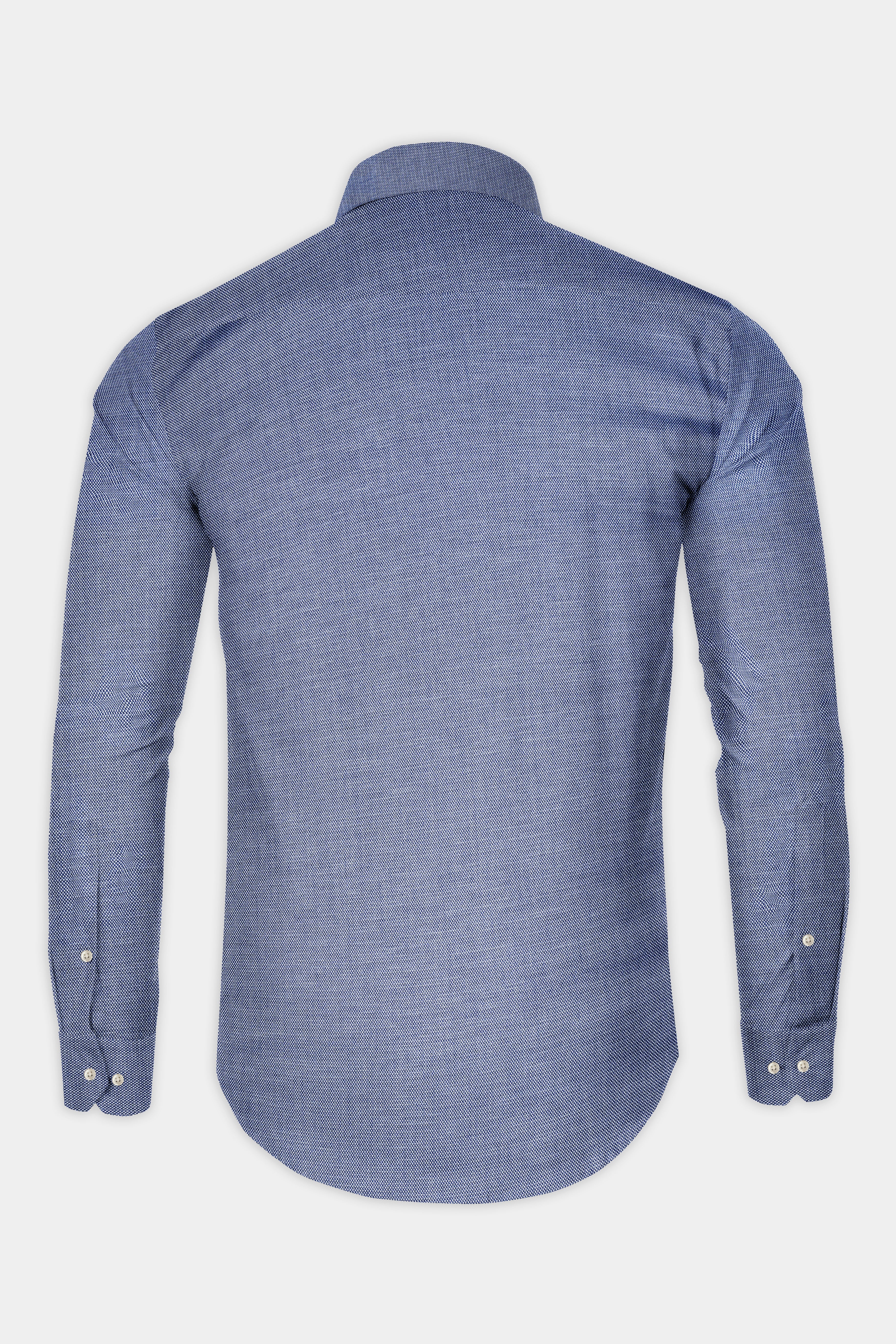 Raven Blue Dobby Textured Premium Cotton Shirt