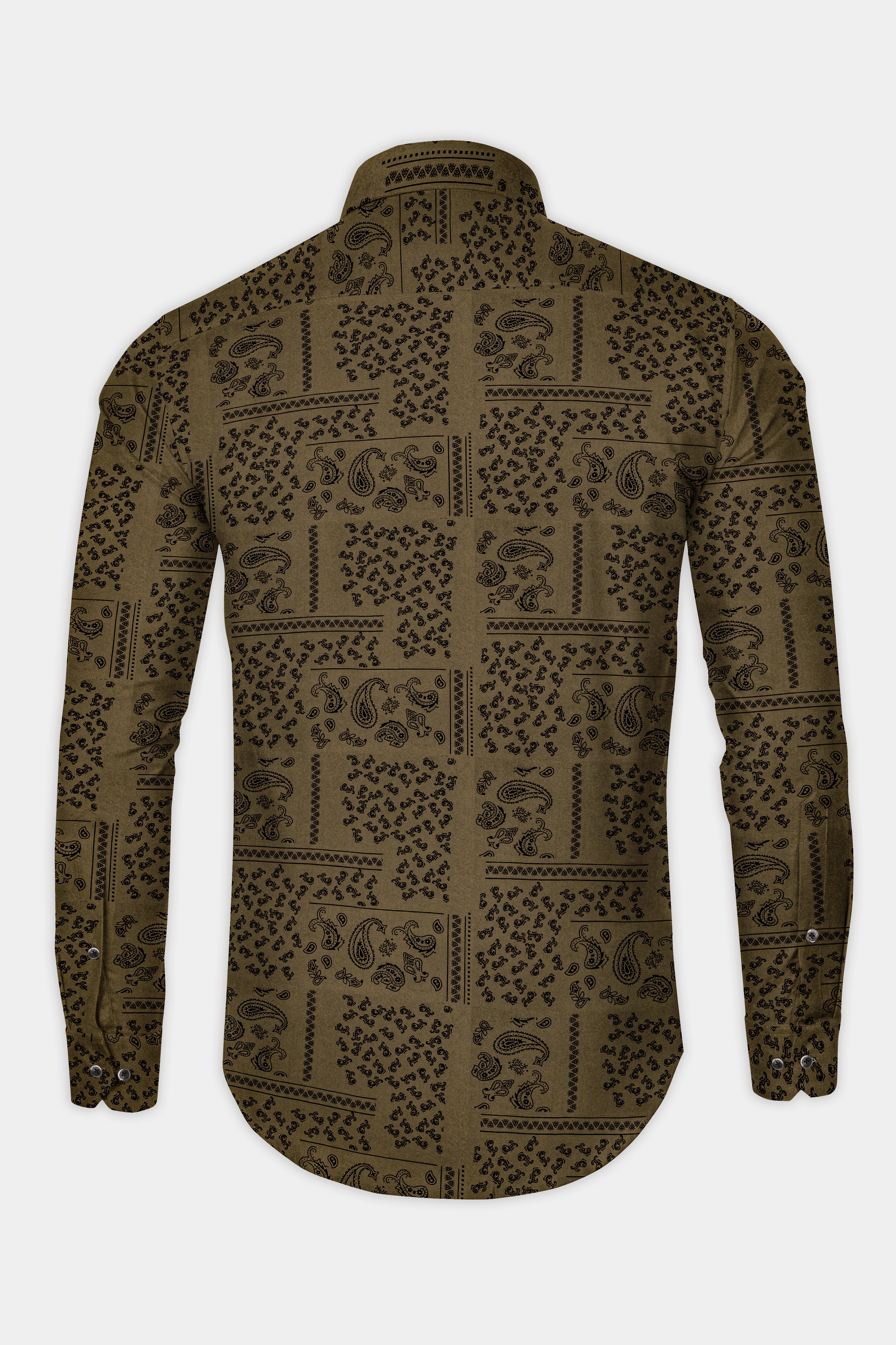 Finch Brown Printed Soft Tencel Shirt