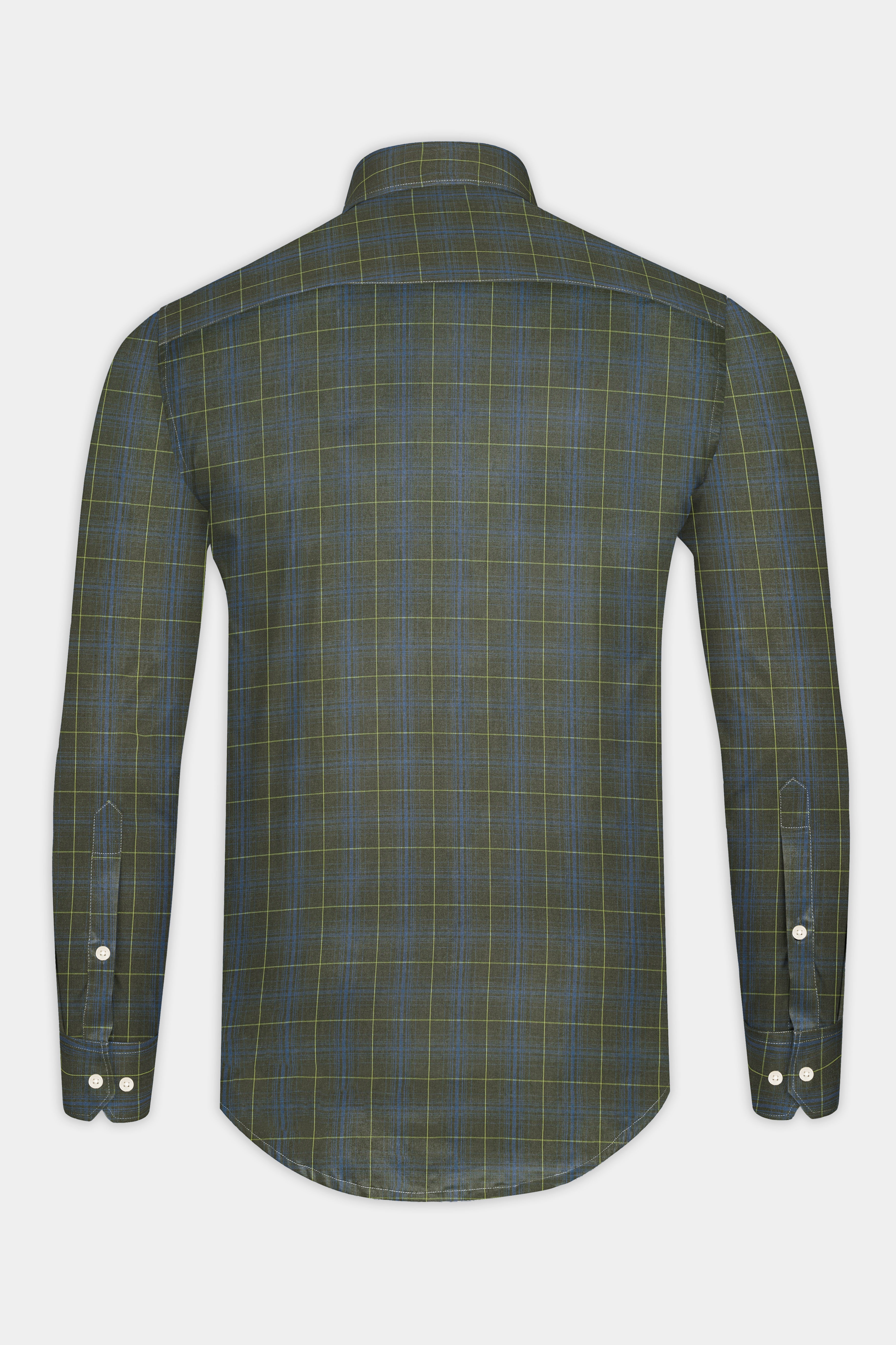 Carbon Gray Checkered Poplin Giza Cotton Shirt