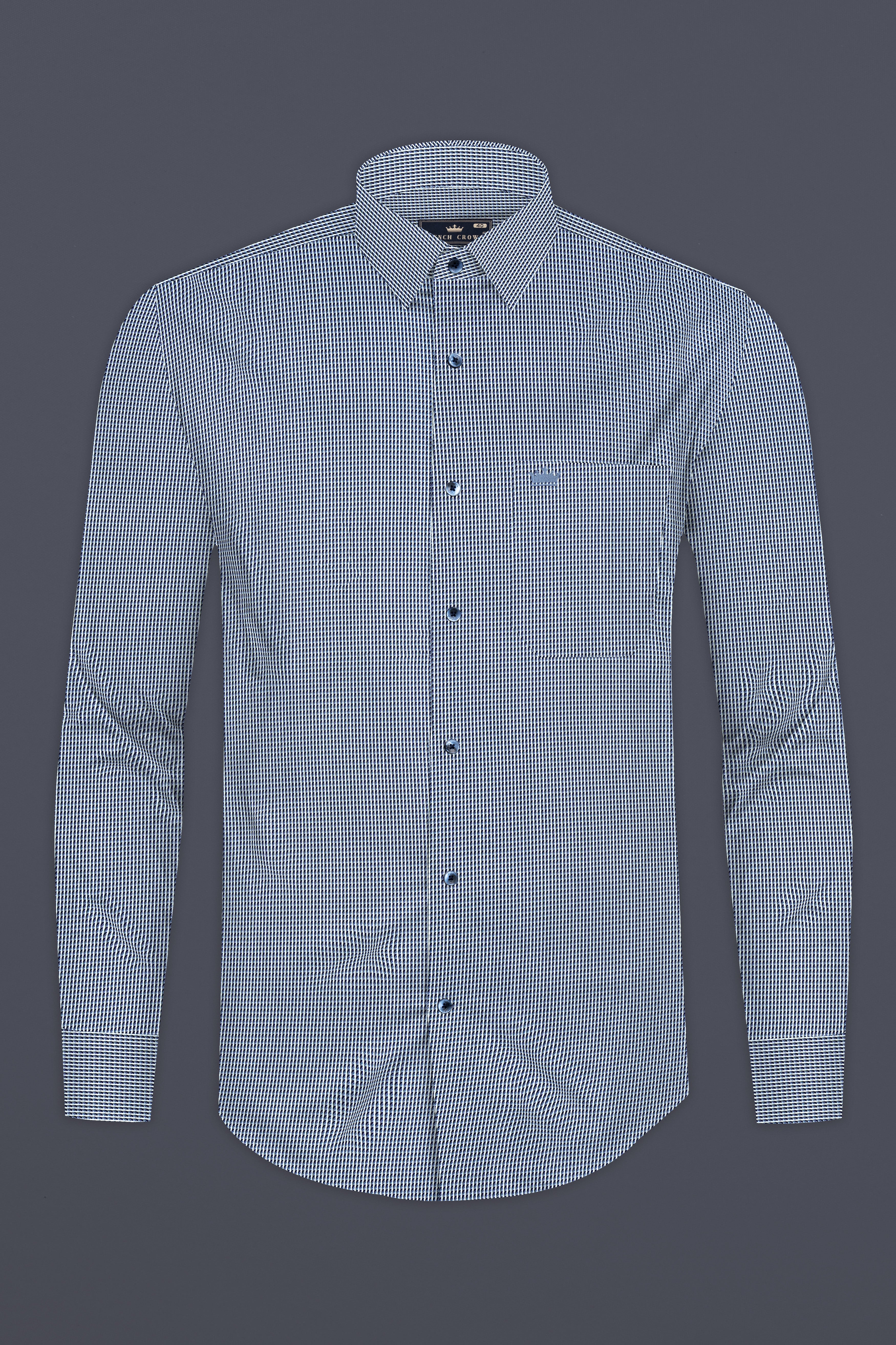 Casper Blue Dobby Textured Premium Cotton Shirt