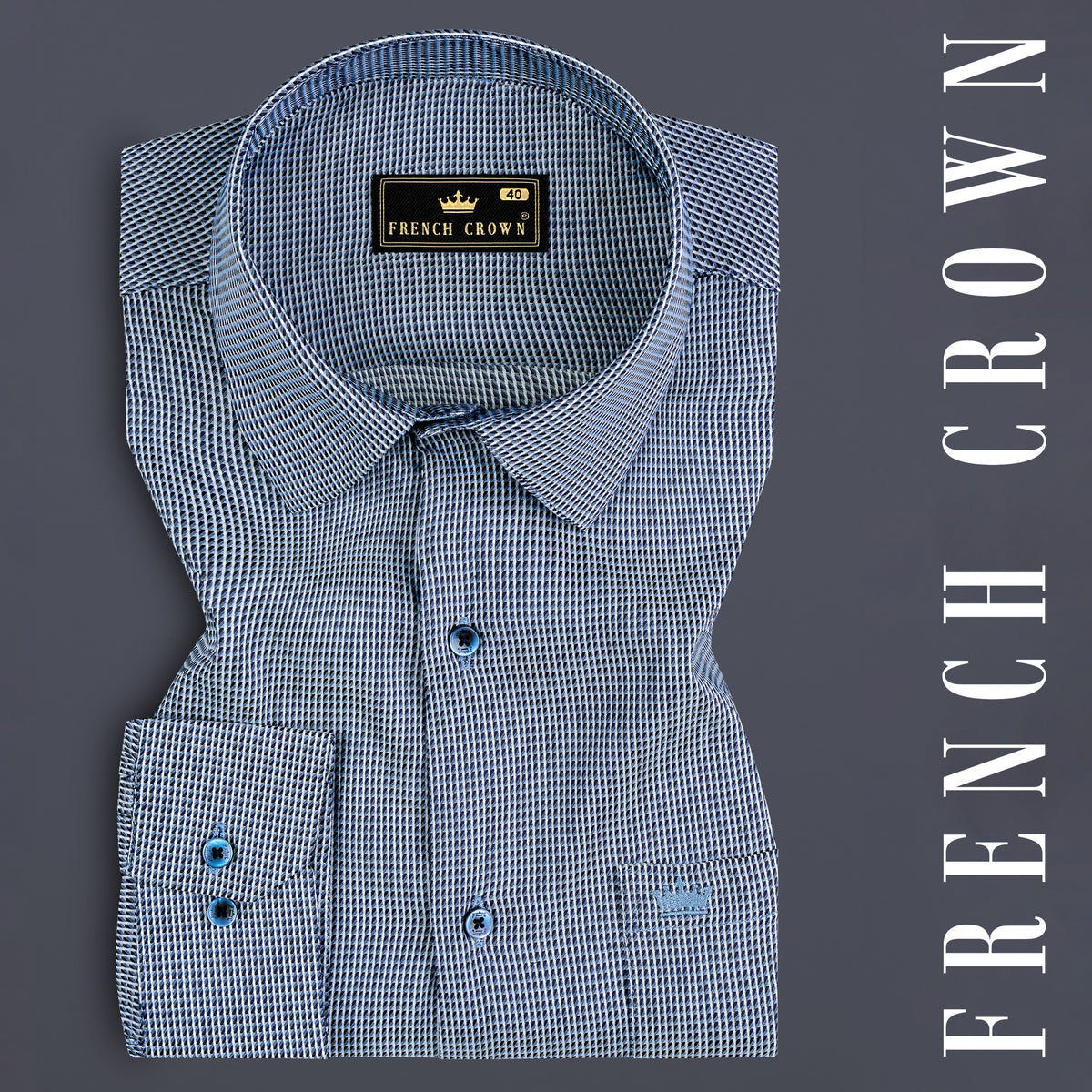 Casper Blue Formal Textured Premium Cotton Shirt For Men
