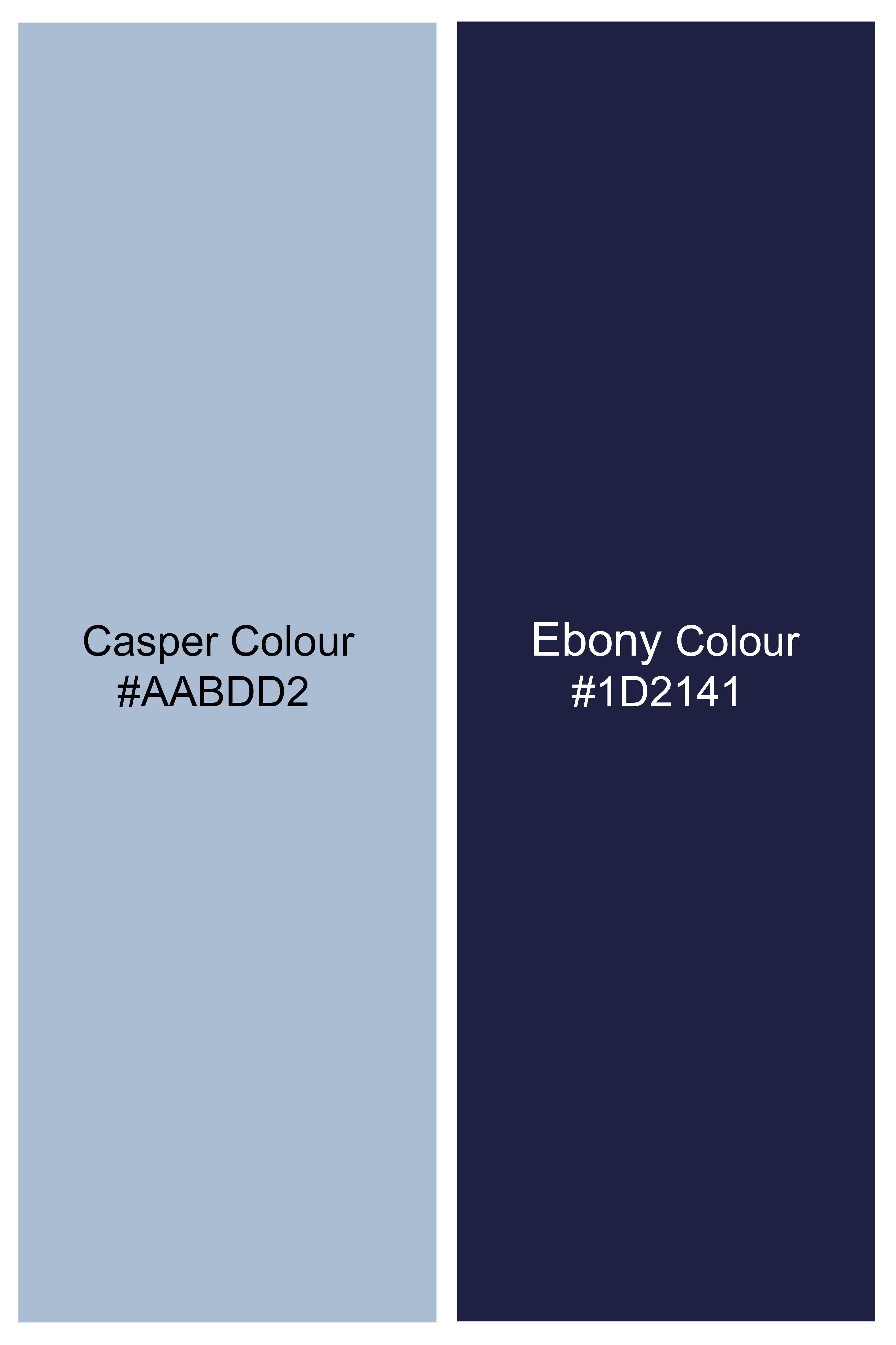 Casper Blue Dobby Textured Premium Cotton Shirt