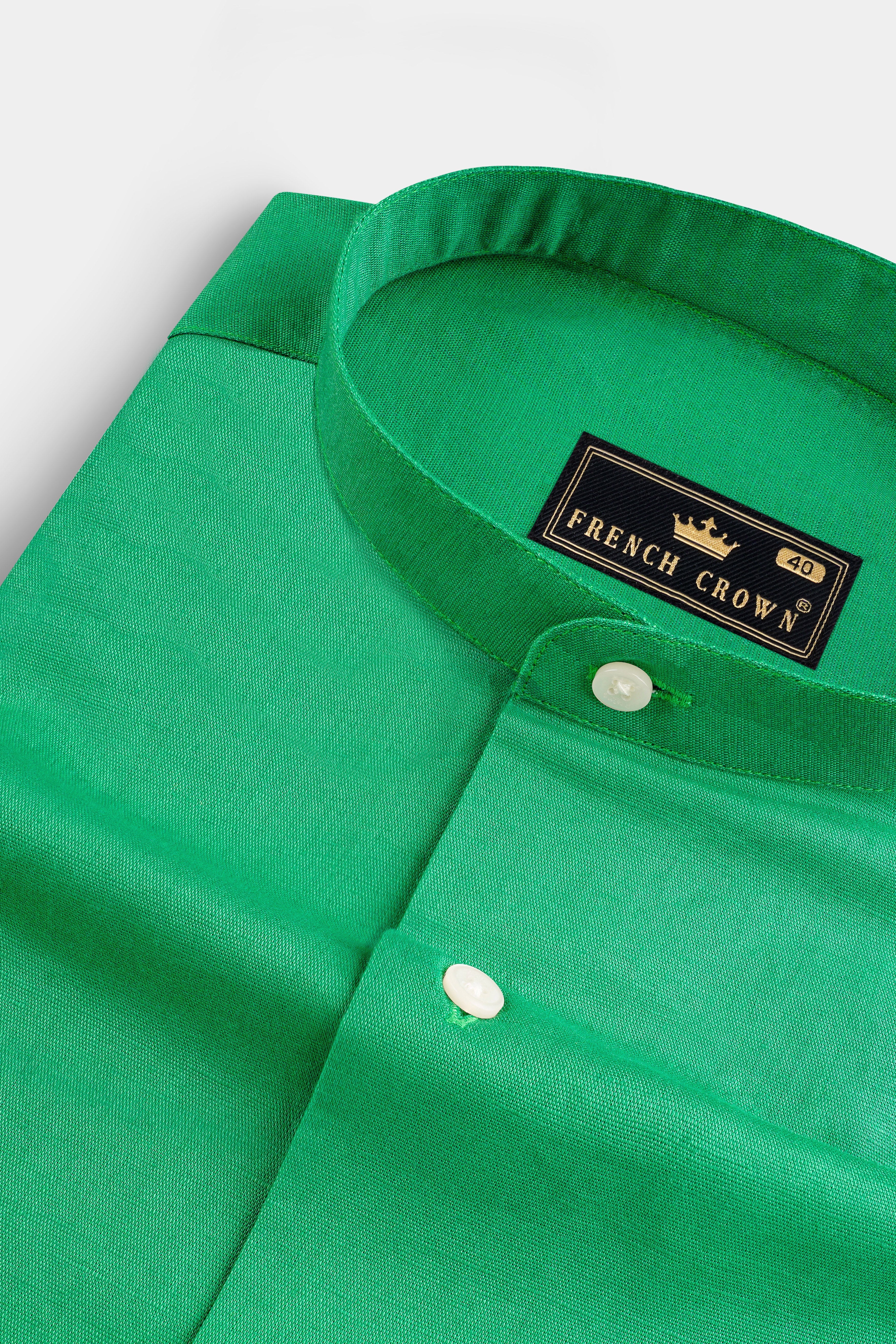 Seafoam Green Solid Luxurious Linen Shirt