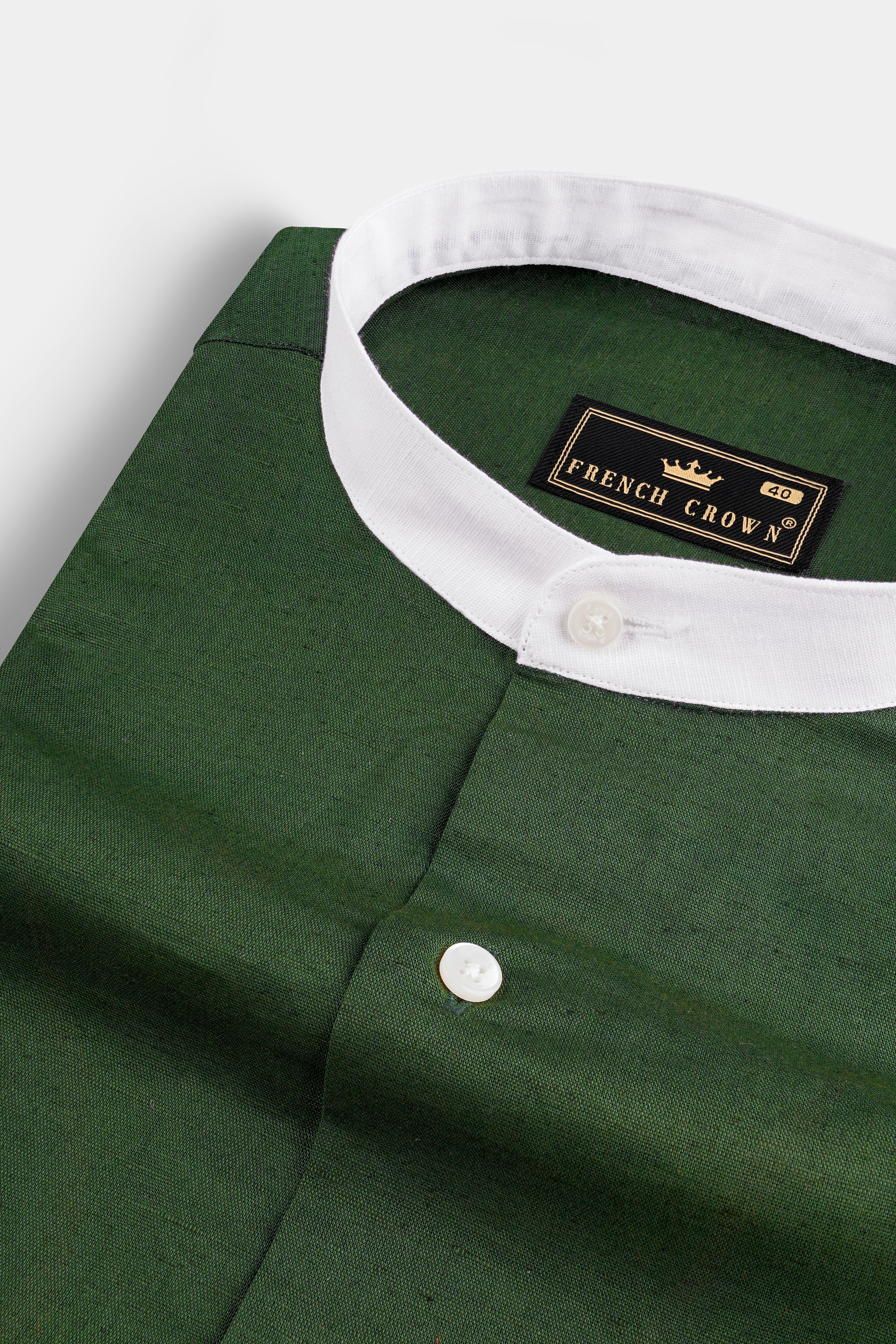 Forest Green Solid Luxurious Linen Shirt