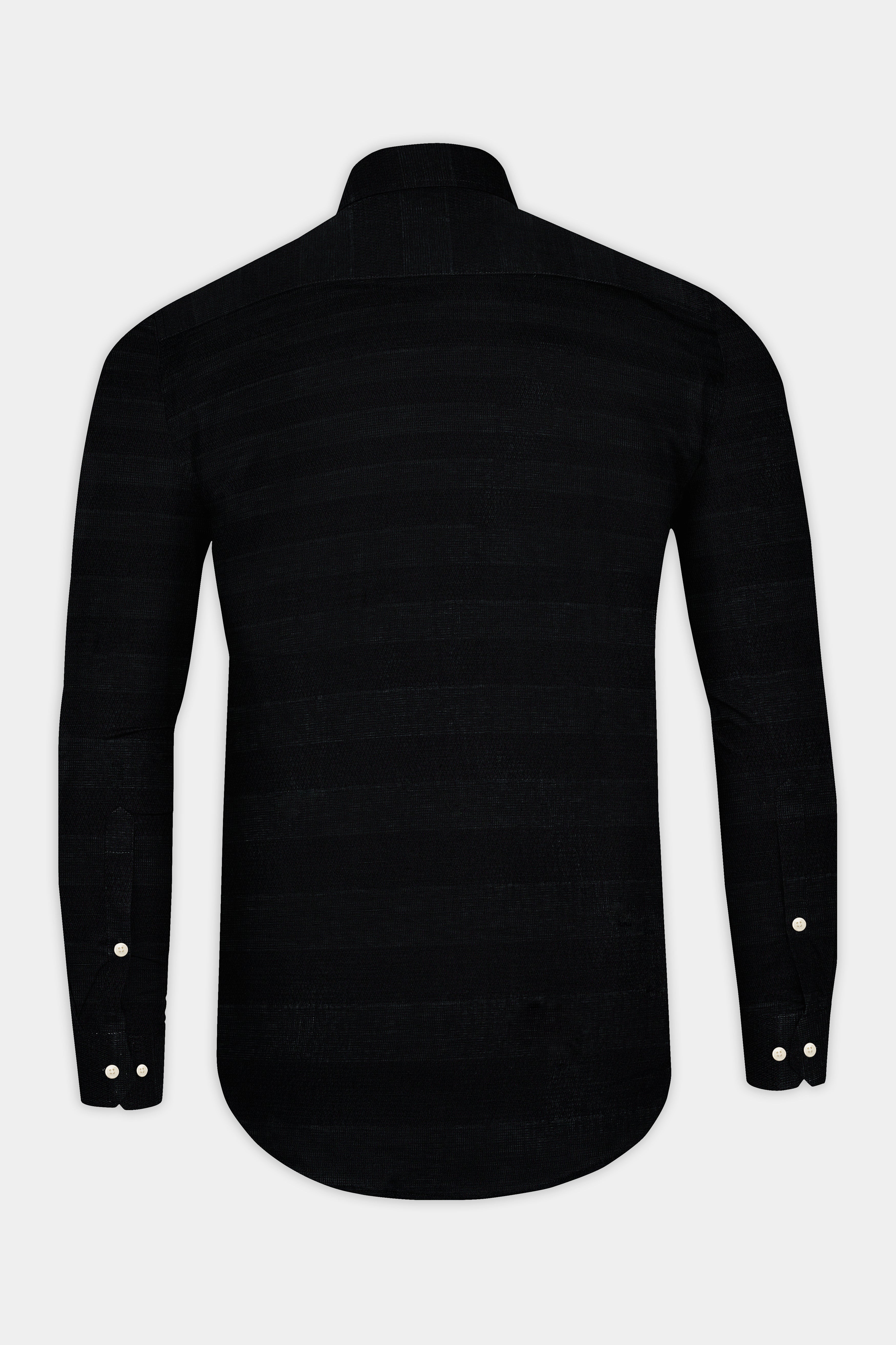 Jade Black Dobby Textured Premium Cotton Shirt