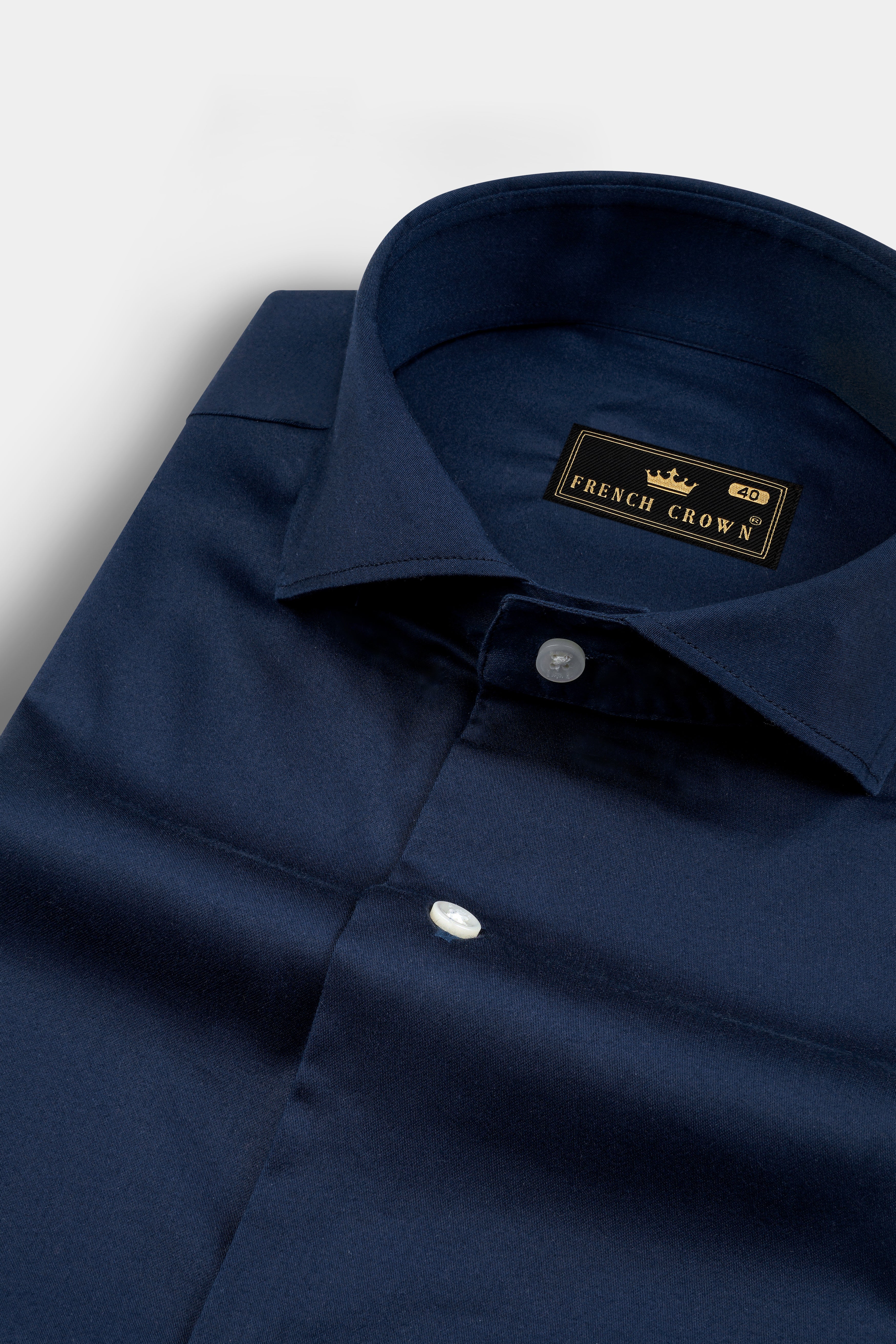 Zodiac Blue Subtle Sheen Solid Super Soft Premium Cotton Shirt