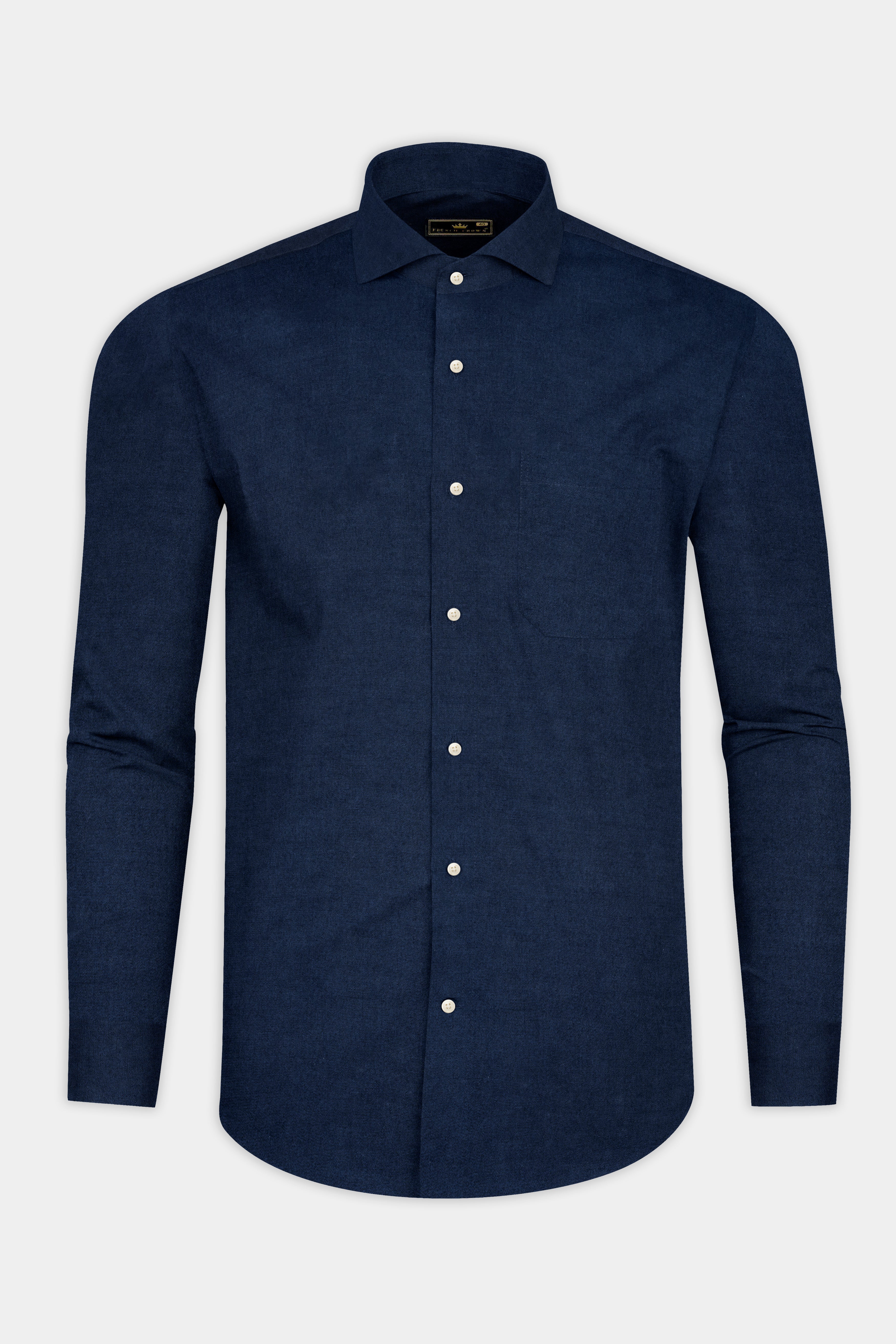 Zodiac Blue Subtle Sheen Solid Super Soft Premium Cotton Shirt