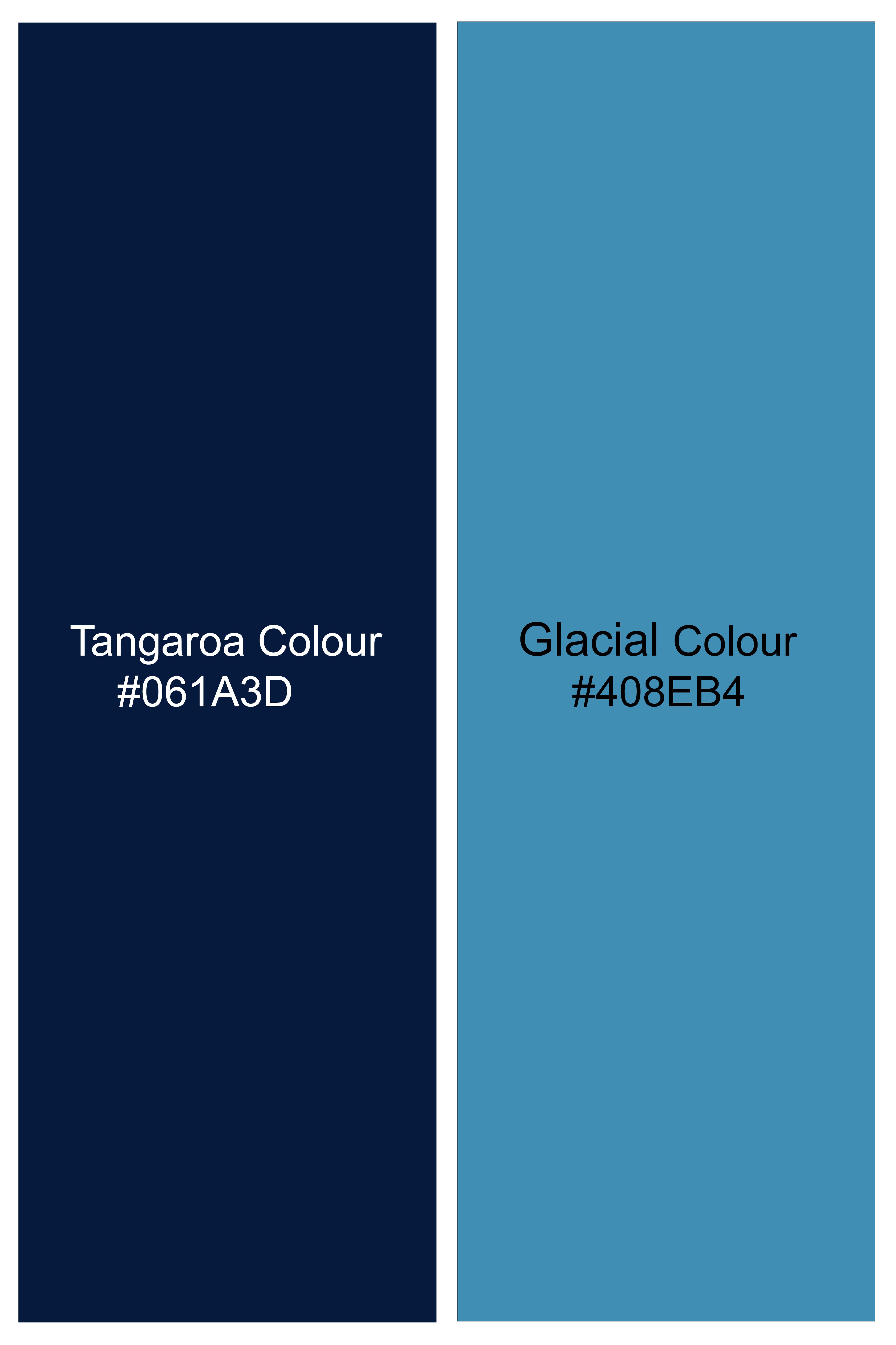 Tangaroa Blue Subtle Sheen Prints Super Soft Premium Cotton Shirt