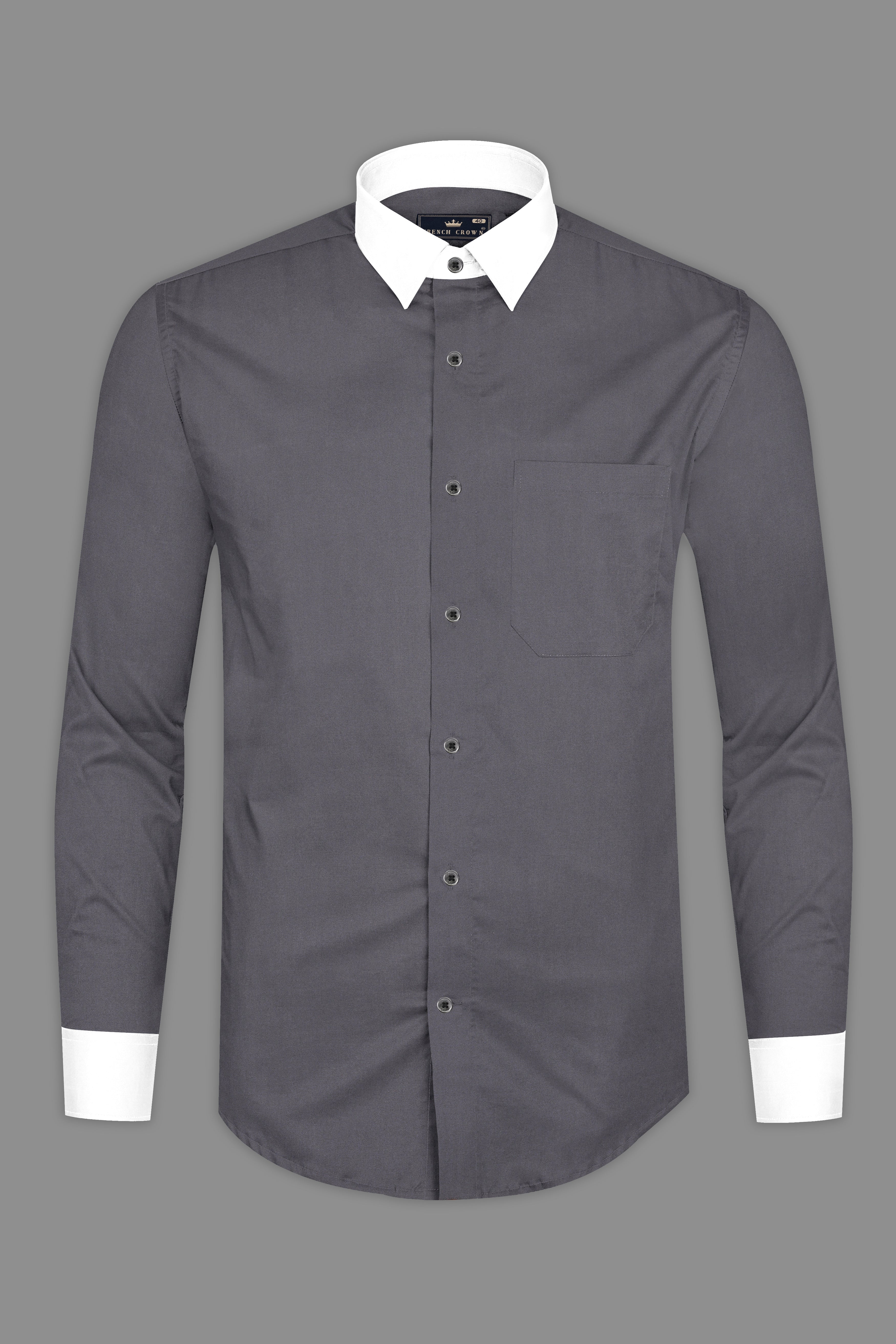 Vampire Gray Solid Giza Cotton Shirt