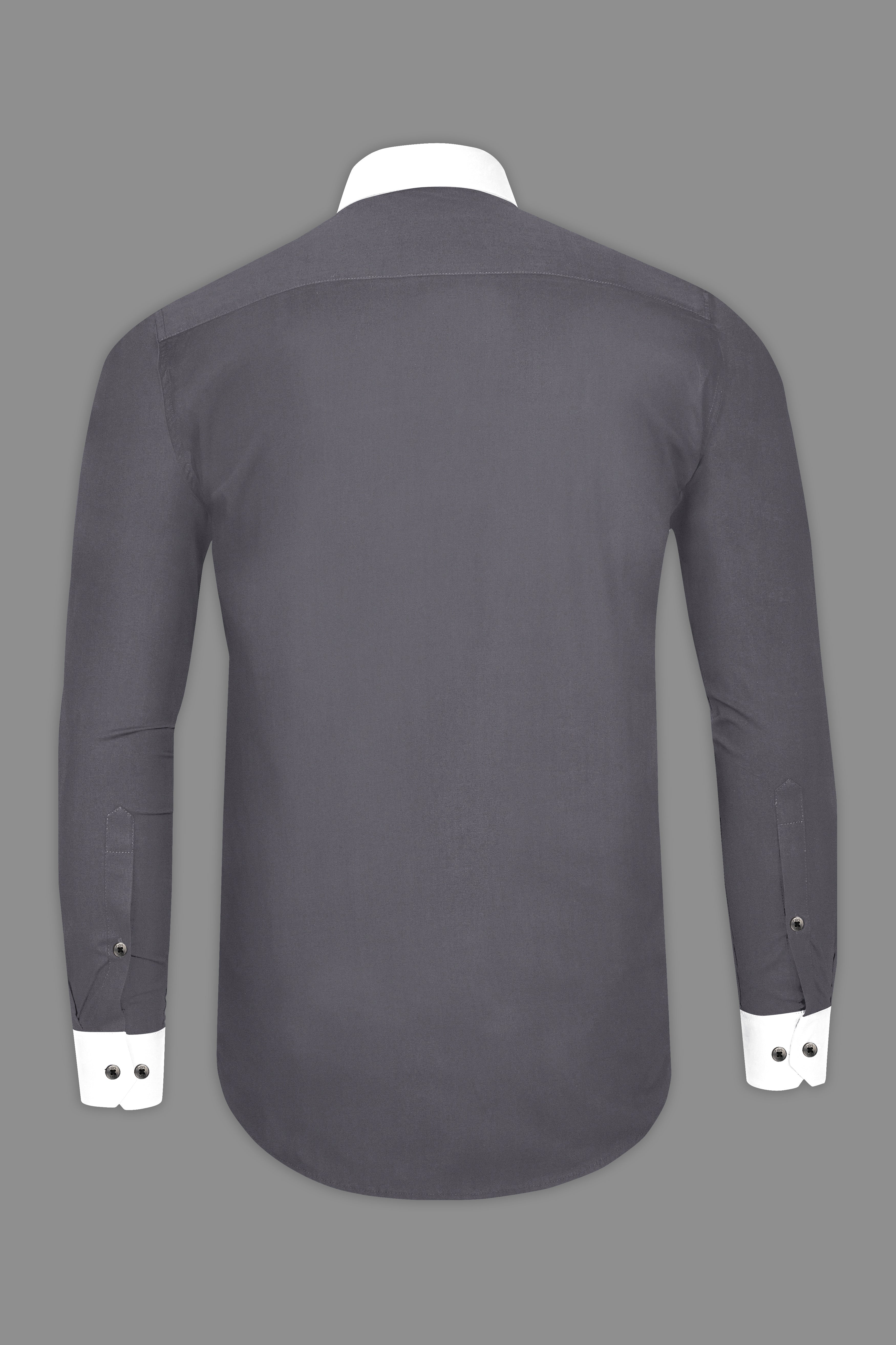 Vampire Gray Solid Giza Cotton Shirt