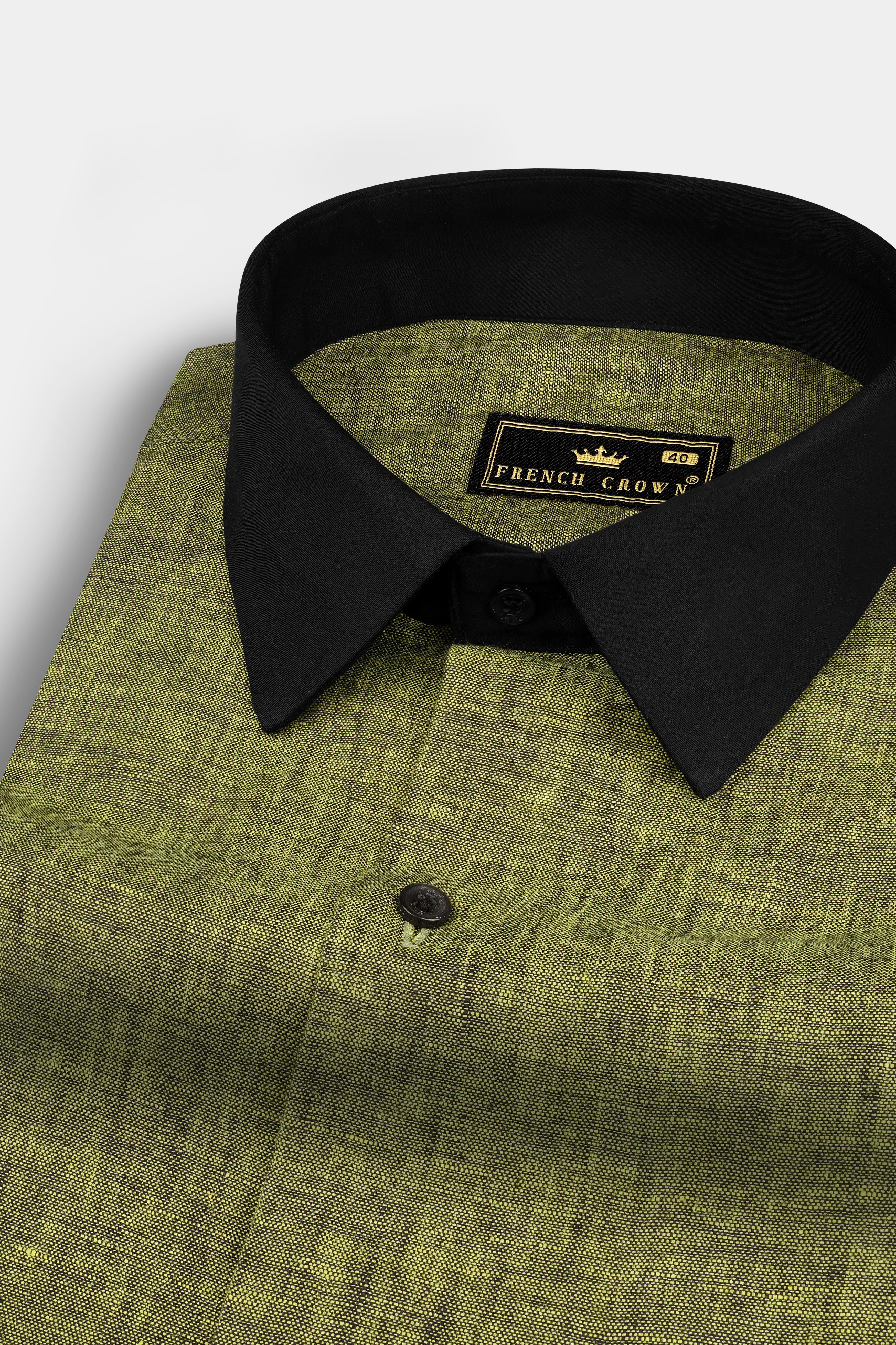 Himalaya Green Textured Luxurious Linen Shirt