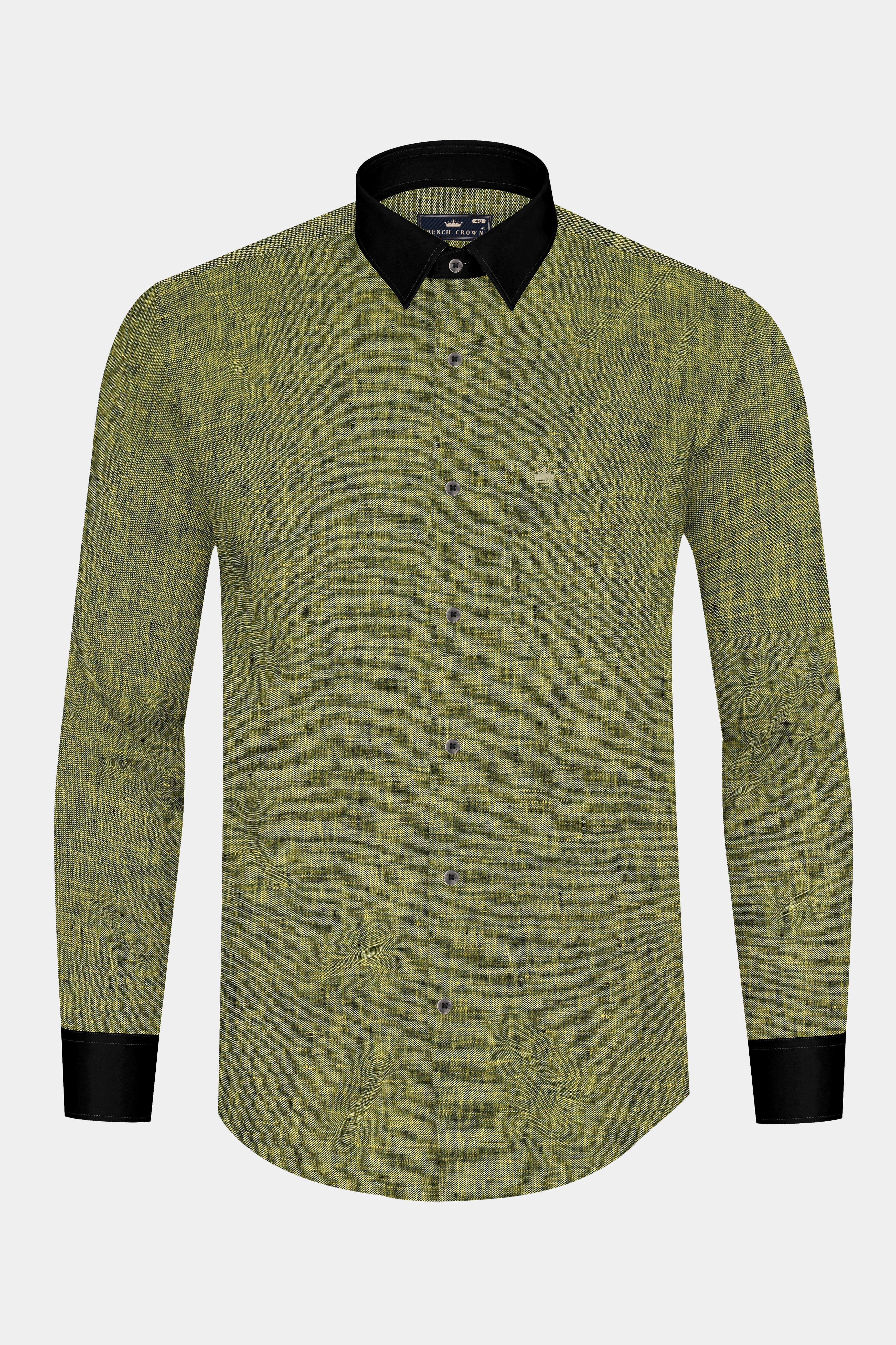 Himalaya Green Textured Luxurious Linen Shirt