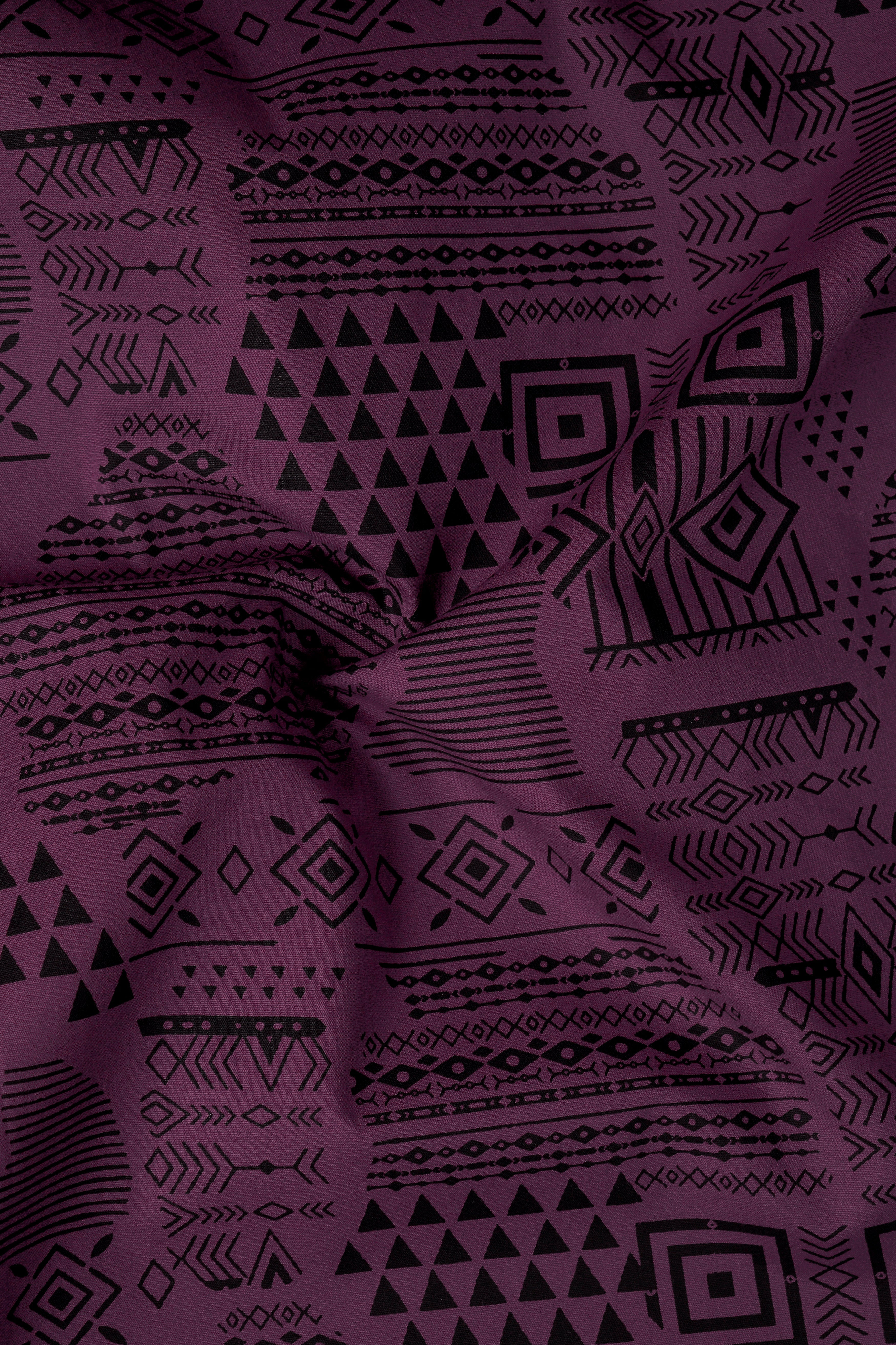 Byzantium Purple Printed Giza Cotton Shirt