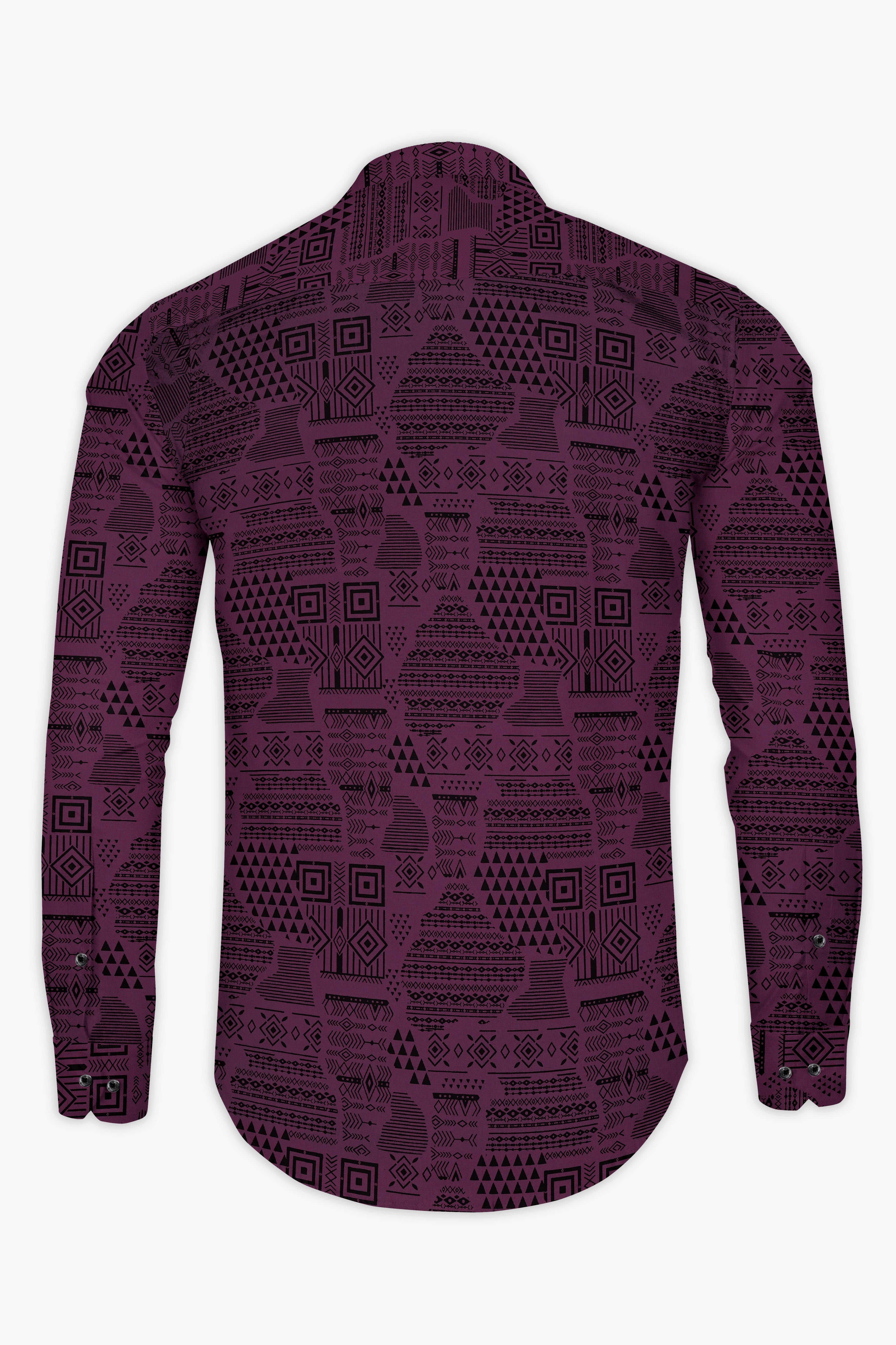 Byzantium Purple Printed Giza Cotton Shirt