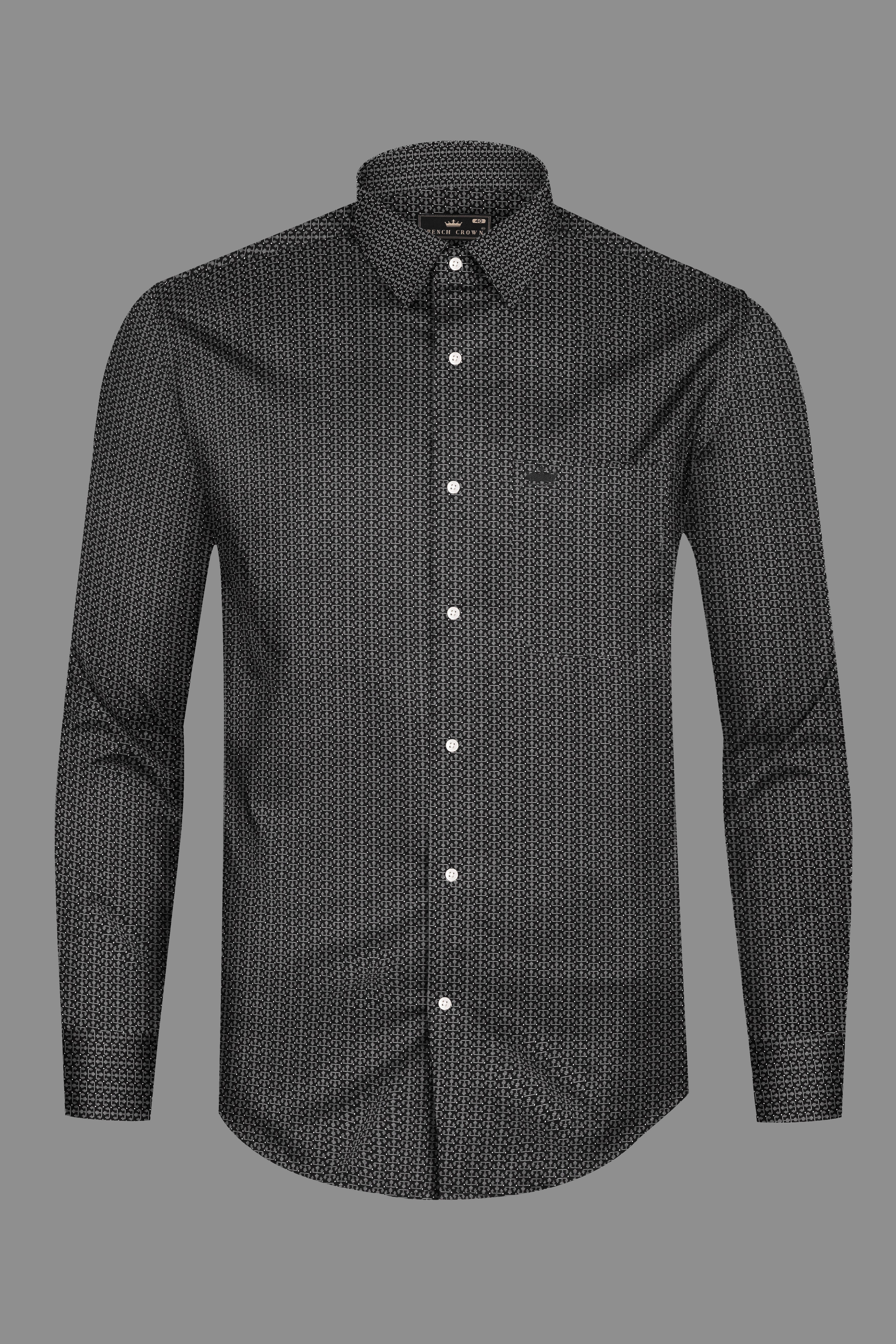 Cabin Black Printed Giza Cotton Shirt