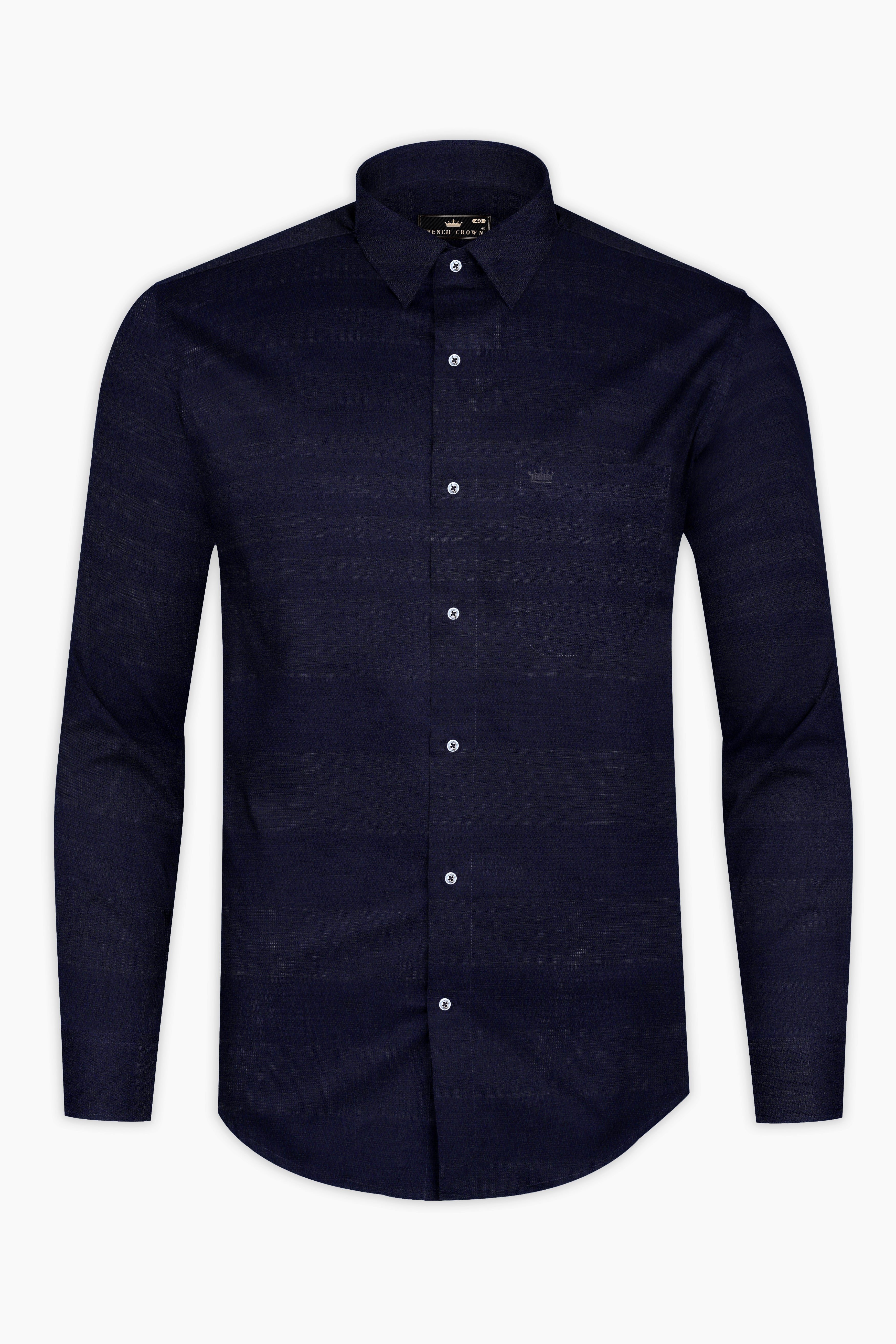 Mirage Blue Dobby Textured Premium Cotton Shirt