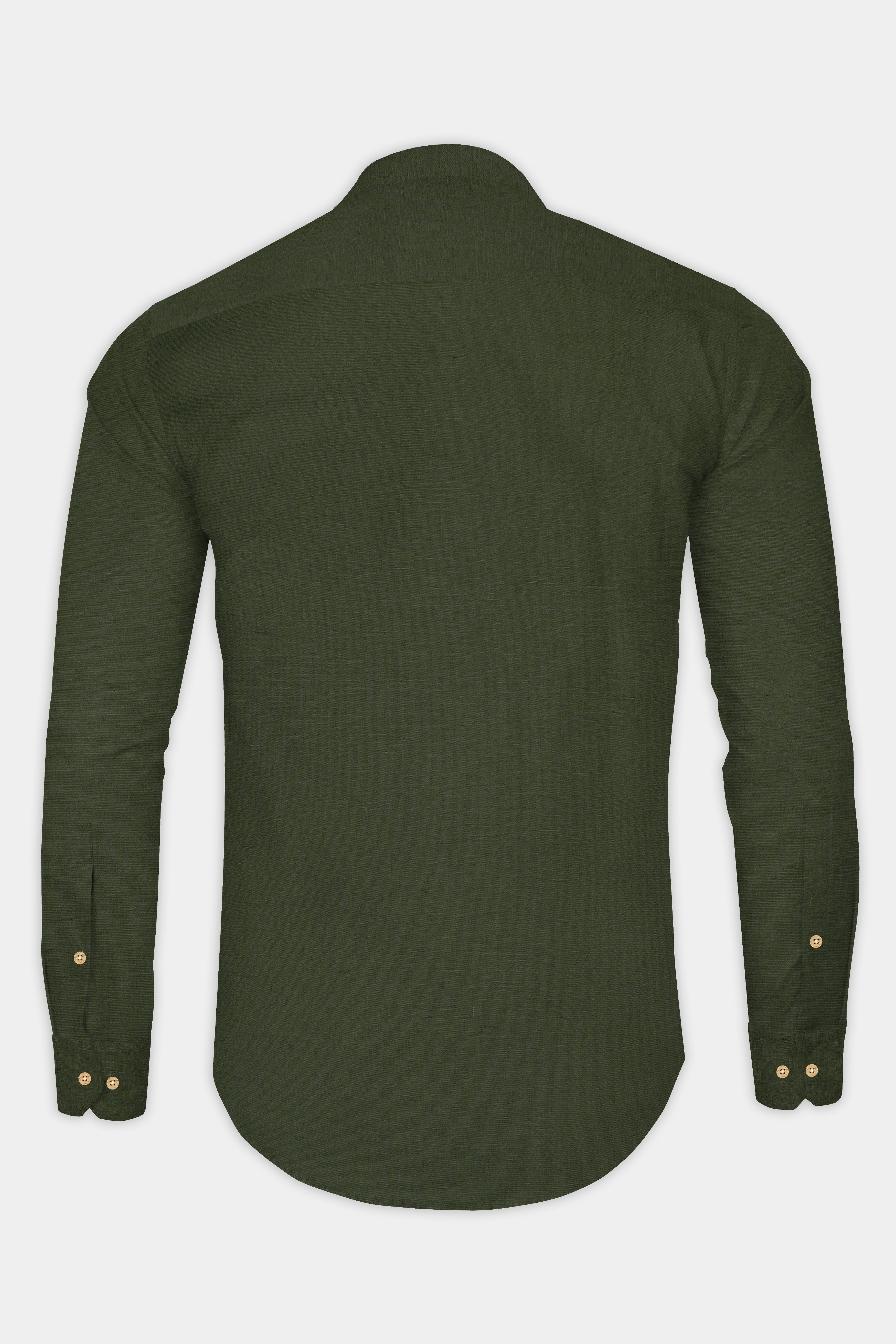 Rifle Green Luxuries Linen Shirt