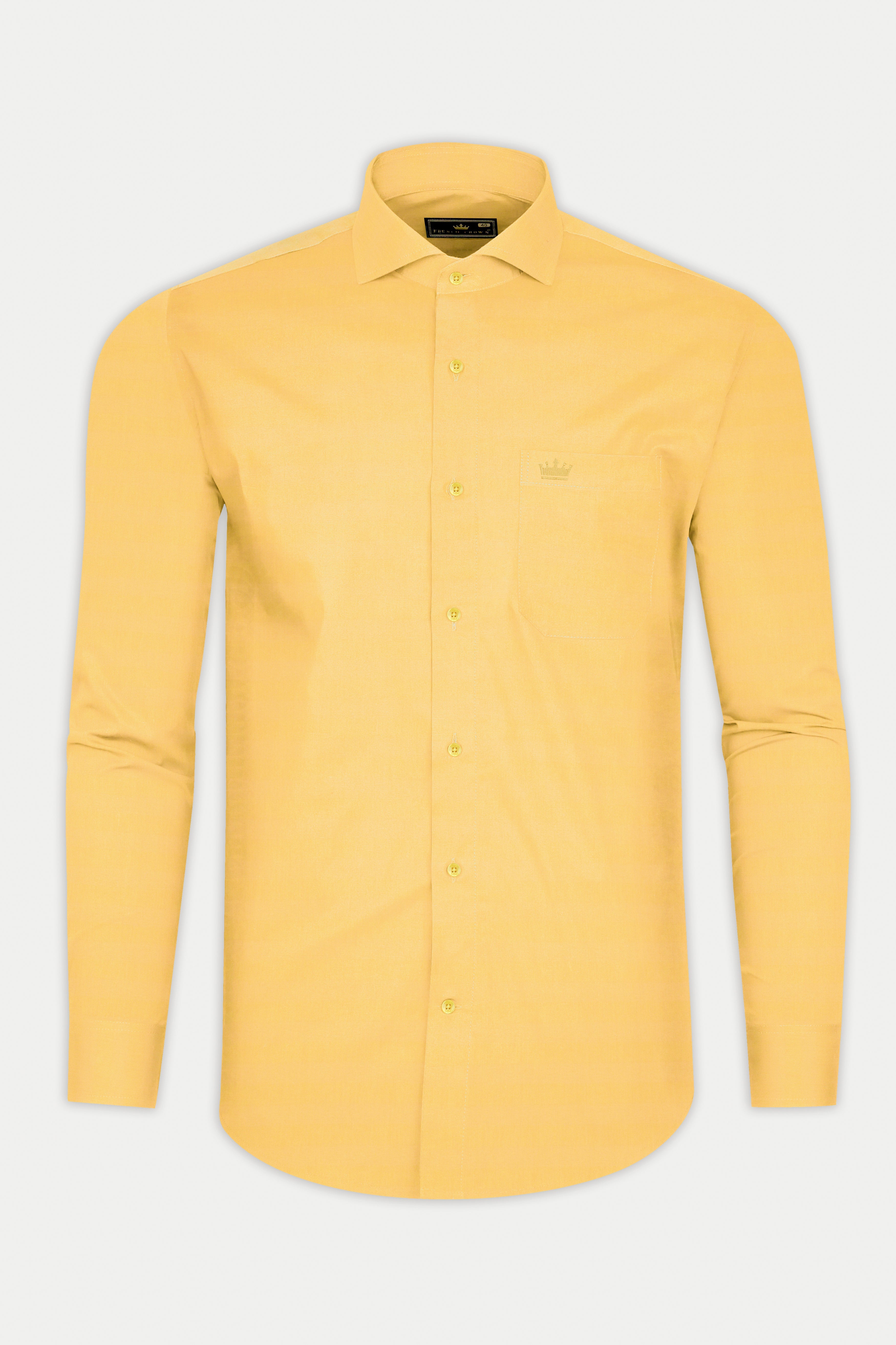 Pavlova Light Orange Dobby Textured Premium Cotton Shirt